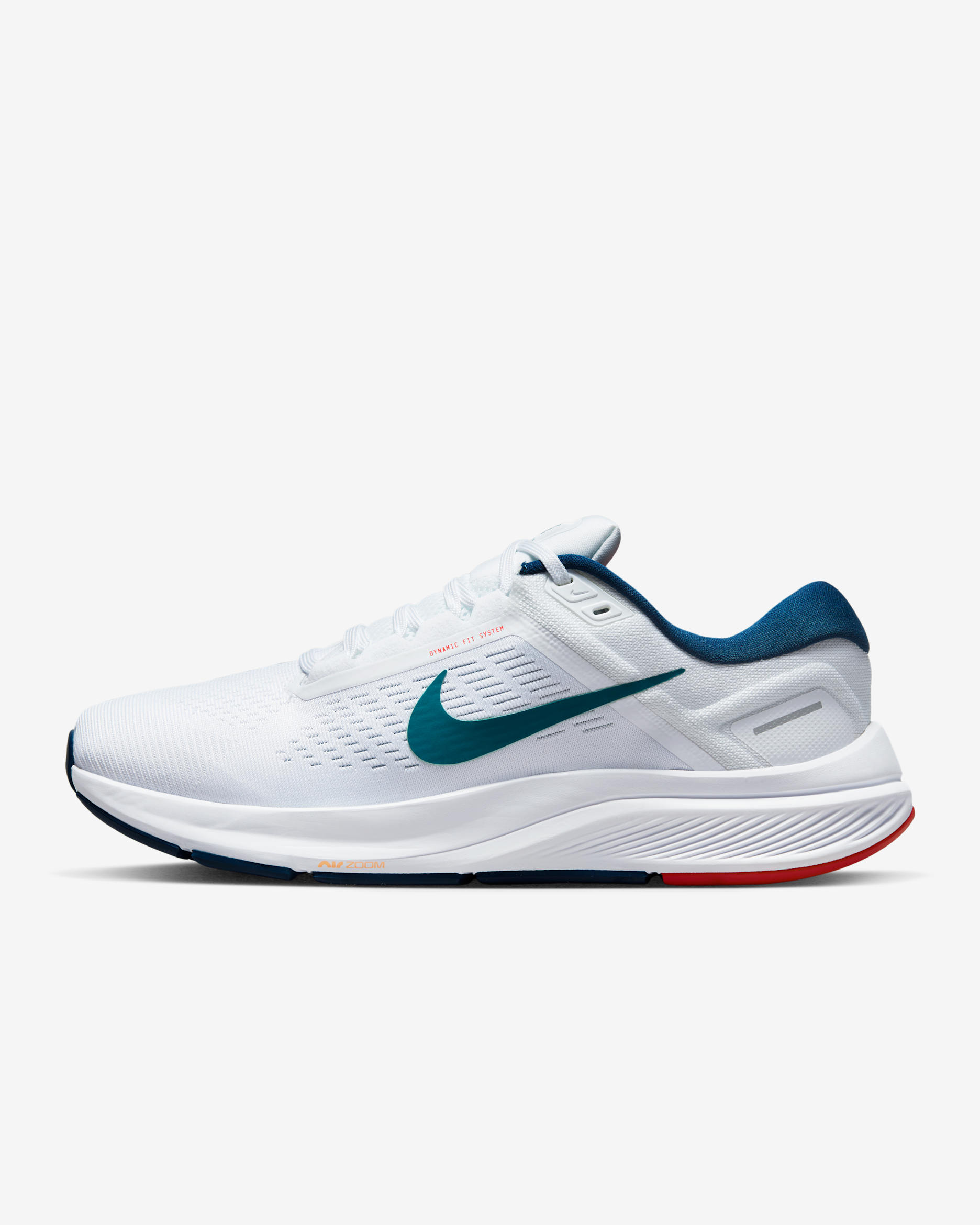 Nike Structure 24 Tenis de correr en pavimento para hombre - Blanco/Azul valeriana/Carmesí claro/Abeto brillante