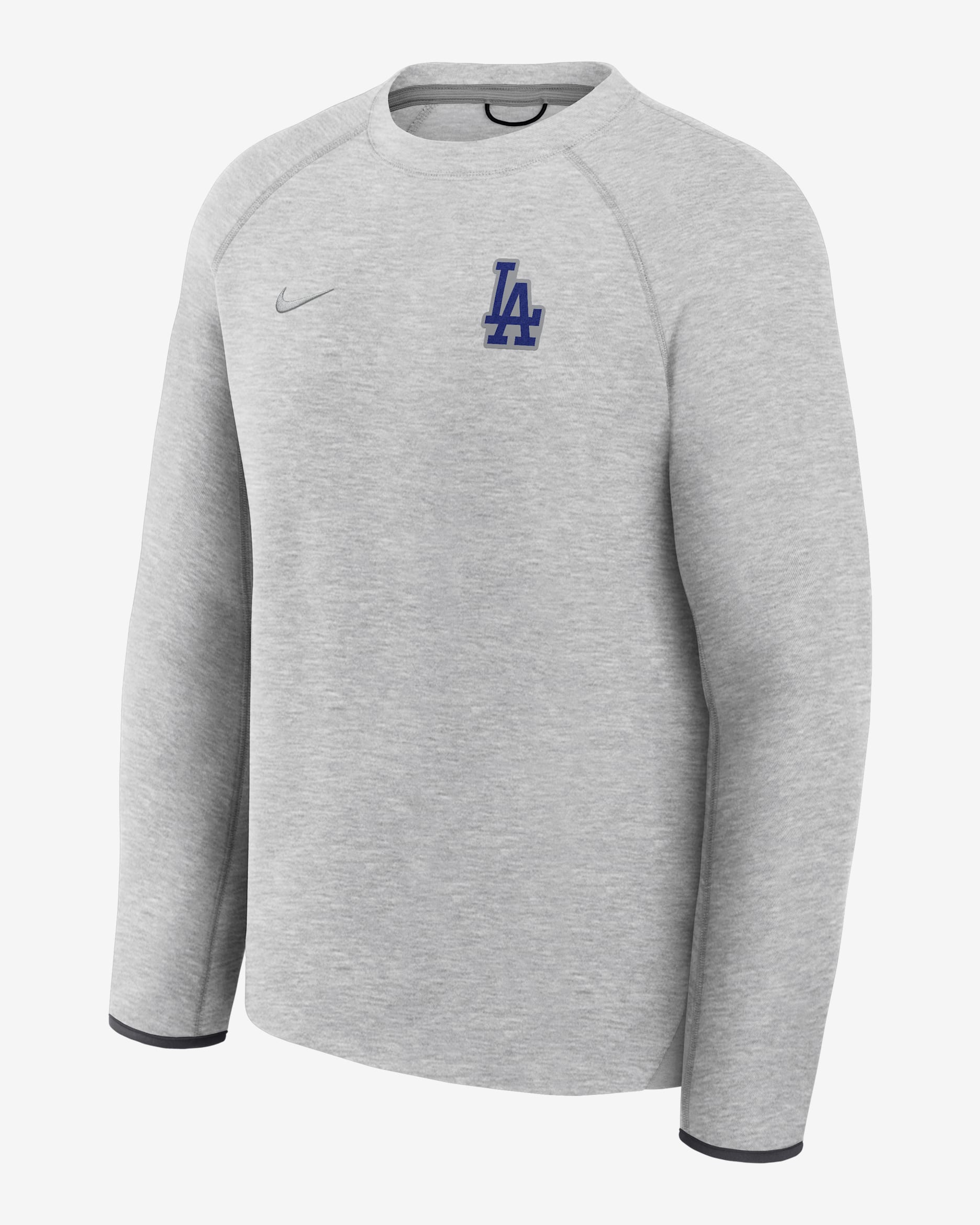 Los Angeles Dodgers Tech Fleece Men's Nike MLB Pullover Crew - Dark Grey Heather
