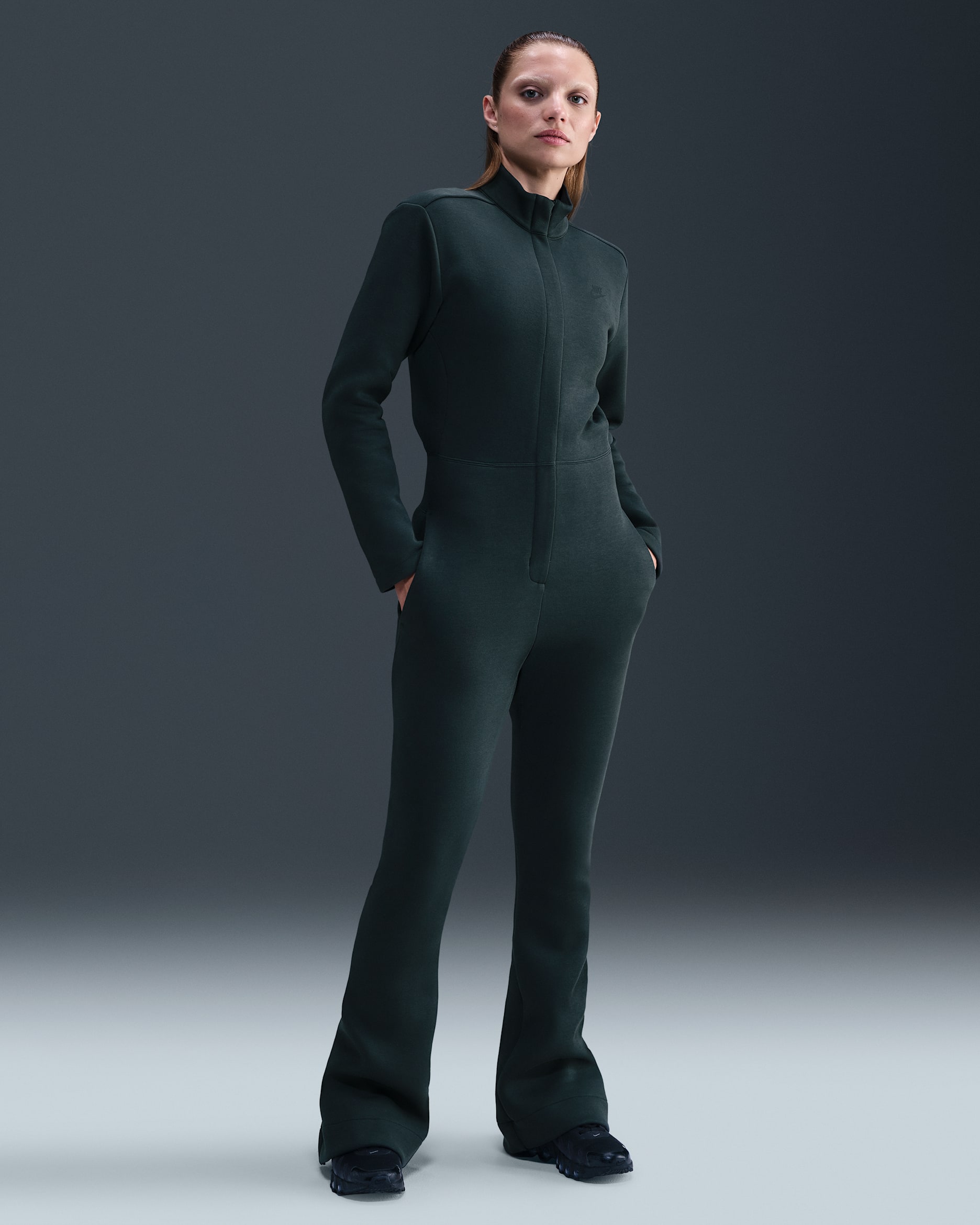 Jumpsuit para mujer Nike Sportswear Tech Fleece - Alga/Negro