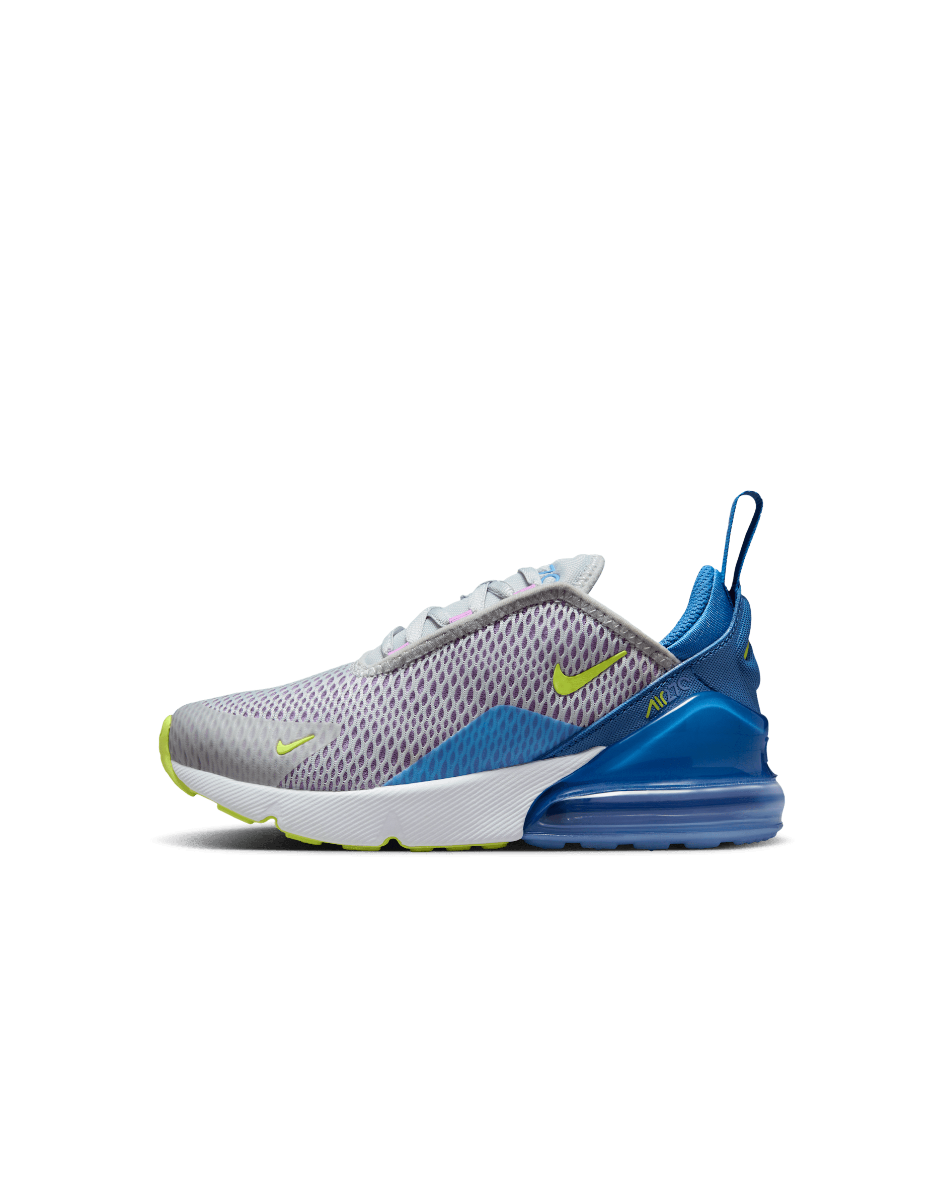 Nike Air Max 270 Little Kids' Shoes - Pure Platinum/Rush Fuchsia/Blue Beyond/Light Lemon Twist