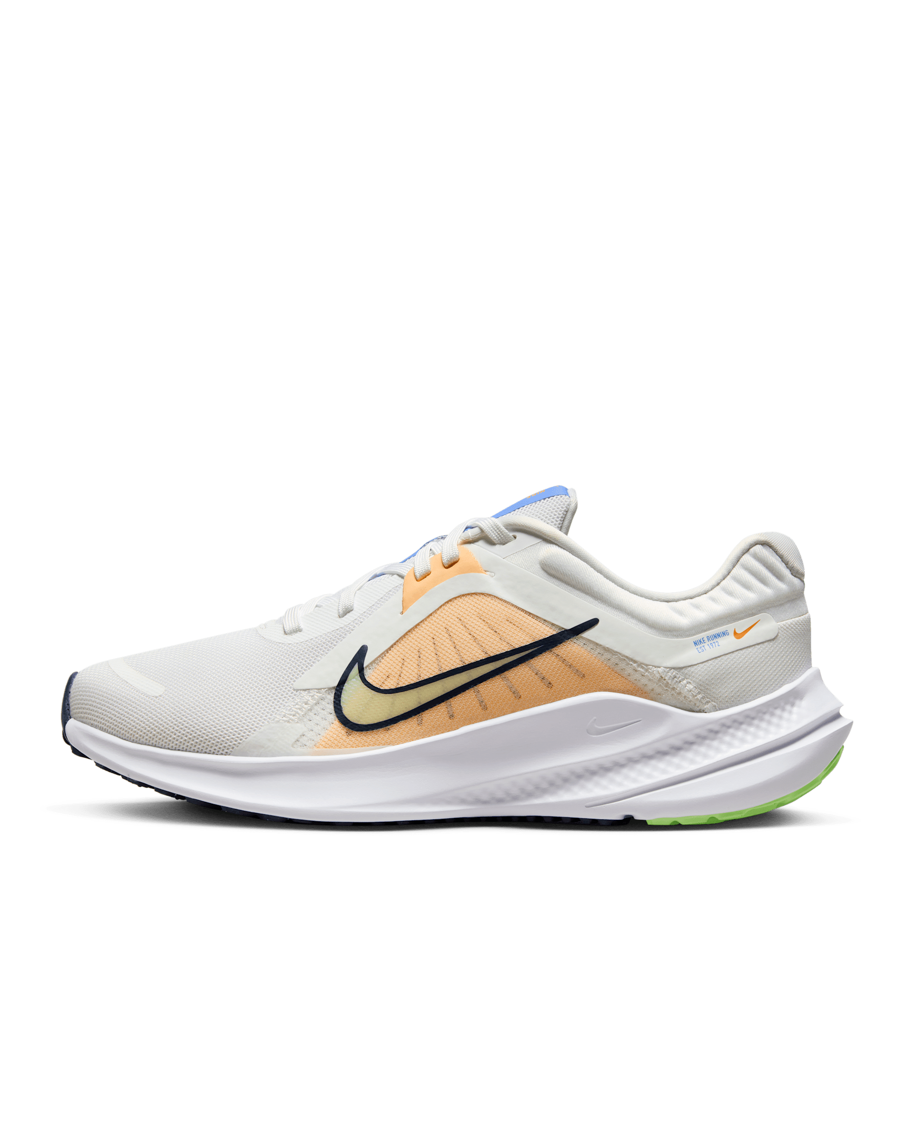 Nike Quest 5 Women's Road Running Shoes - Summit White/Ice Peach/Obsidian/Lime Blast