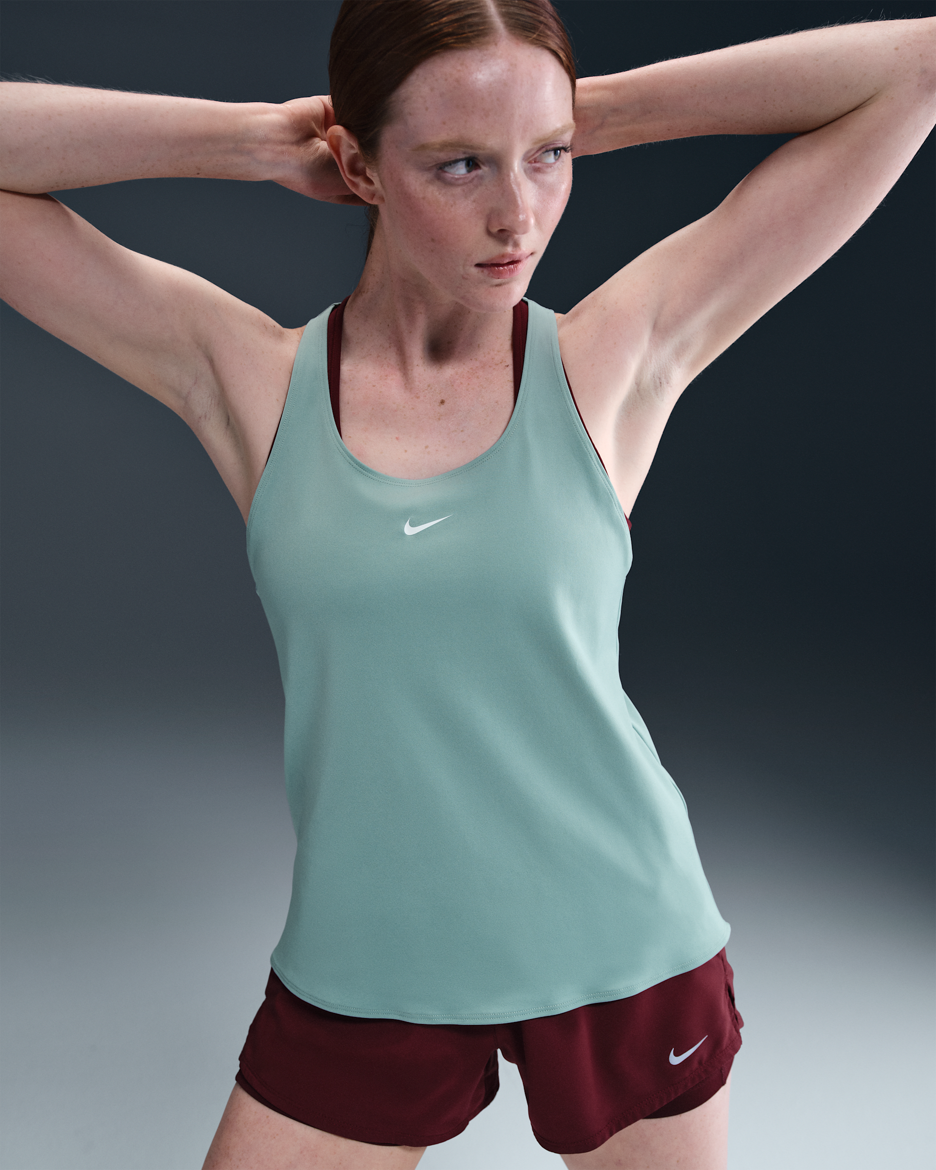 Nike Pro Women's Dri-FIT Tank Top - Cannon/White