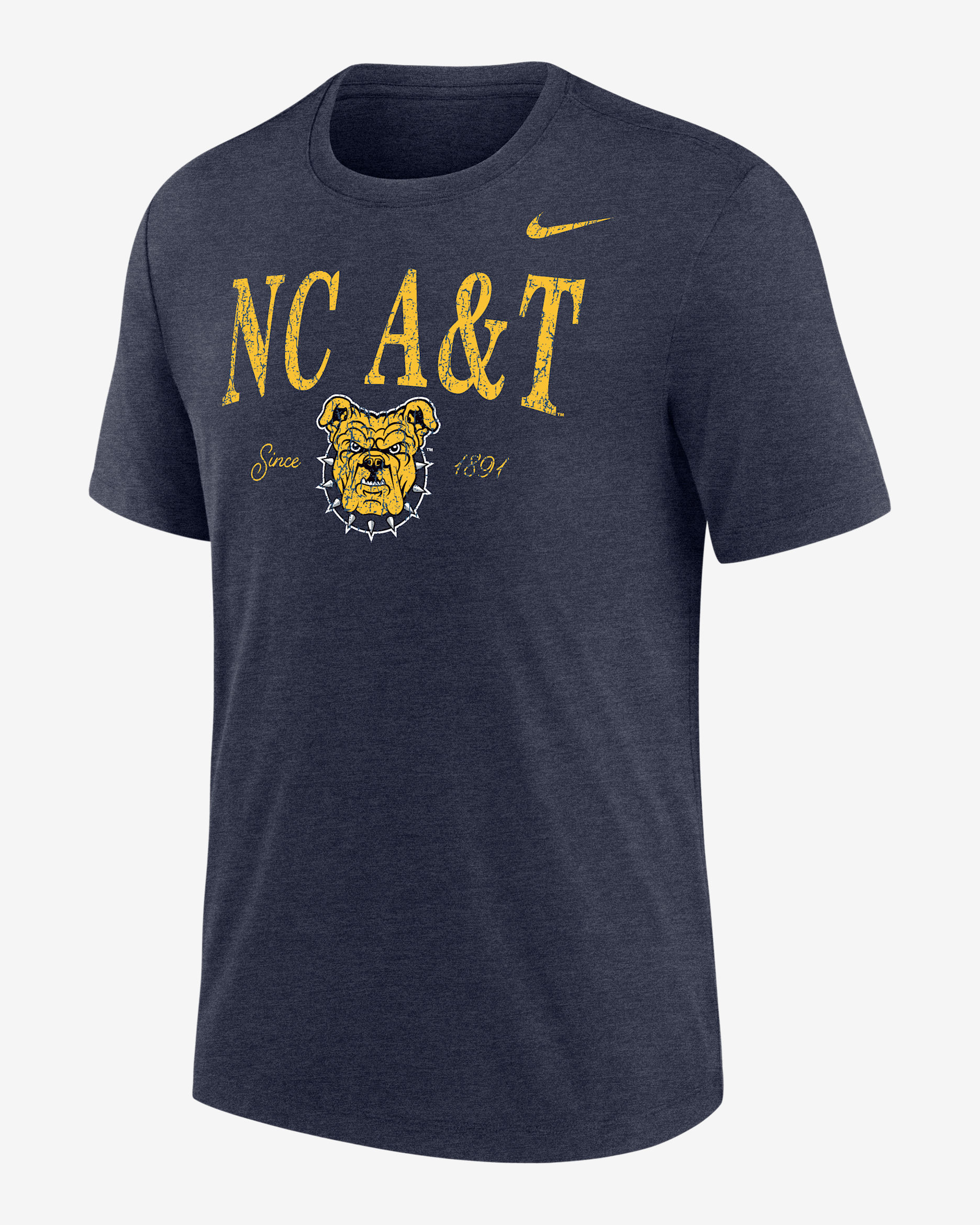 Nike College (North Carolina A&T University) Men's Tri-Blend Short-Sleeve T-Shirt - College Navy