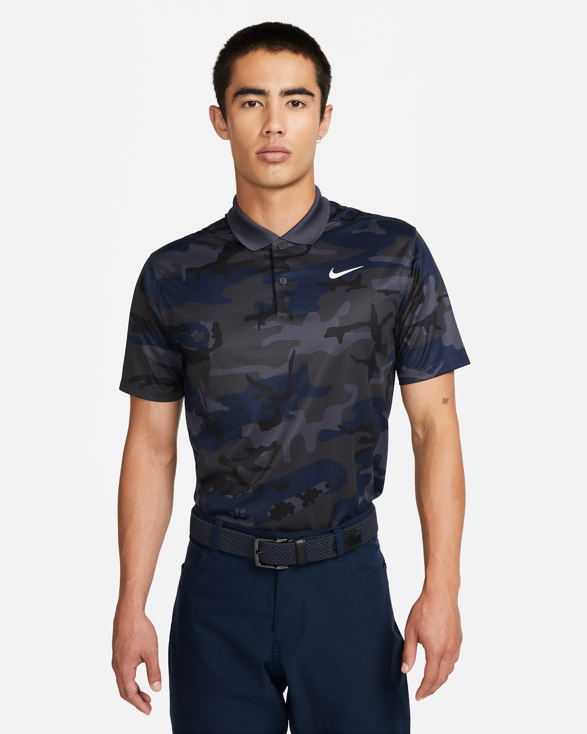 Nike Dri-FIT Victory+ Men's Camo Golf Polo - Gridiron/Gridiron/White