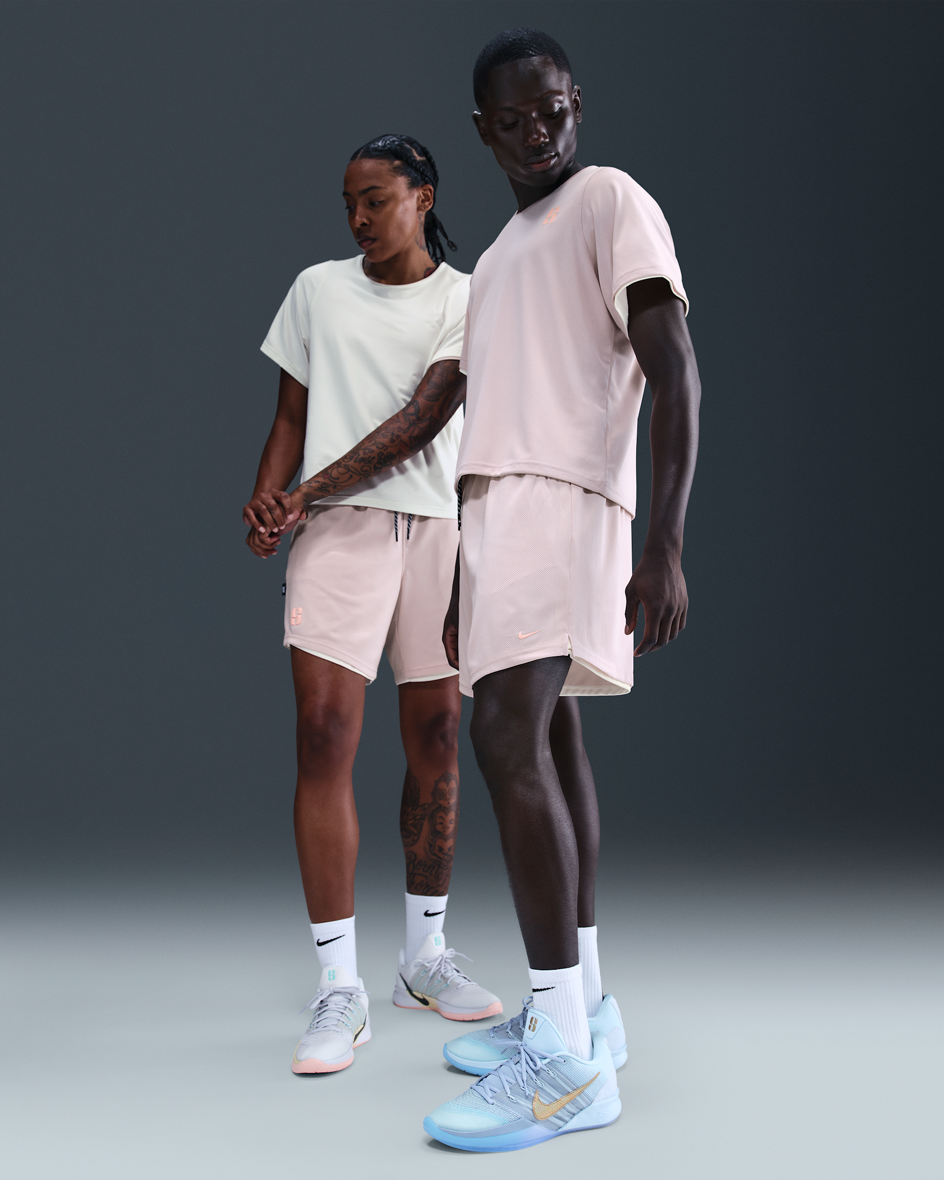 Dwustronne spodenki do koszykówki Dri-FIT Sabrina - Silt Red/Sail/Rose Gold/Washed Coral