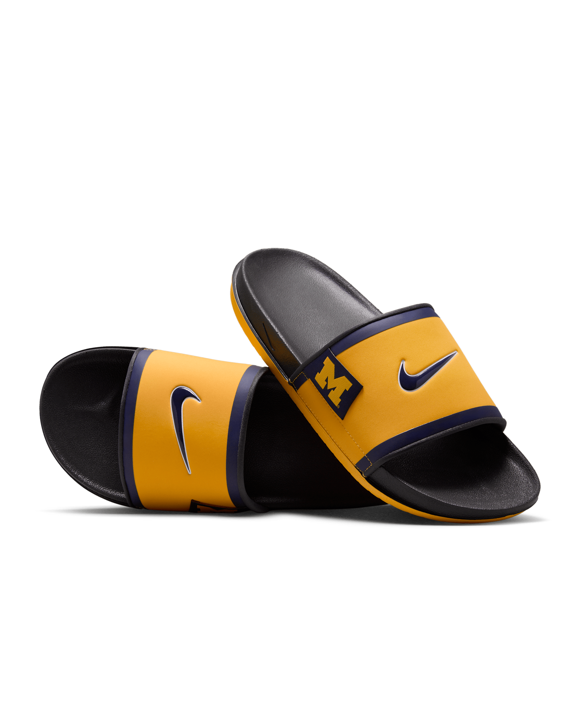 Nike College Offcourt (Michigan) Slides - Amarillo/Dark Smoke Grey/College Navy