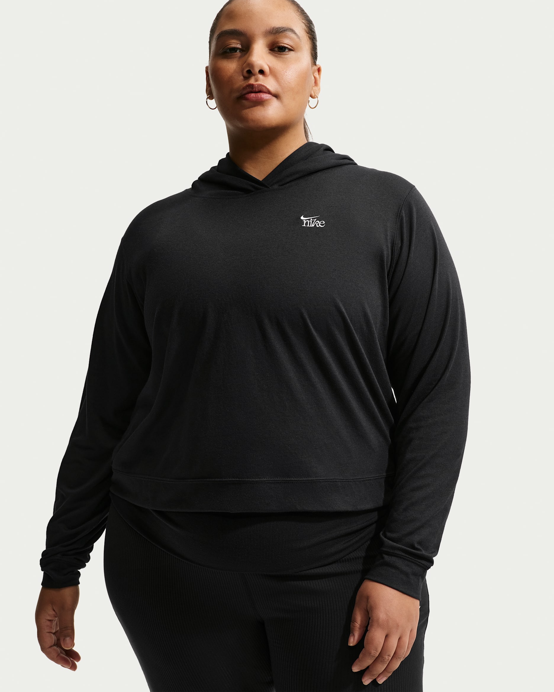 Nike Sportswear Chill Knit Women's Lightweight Hoodie (Plus Size) - Black/Chalk