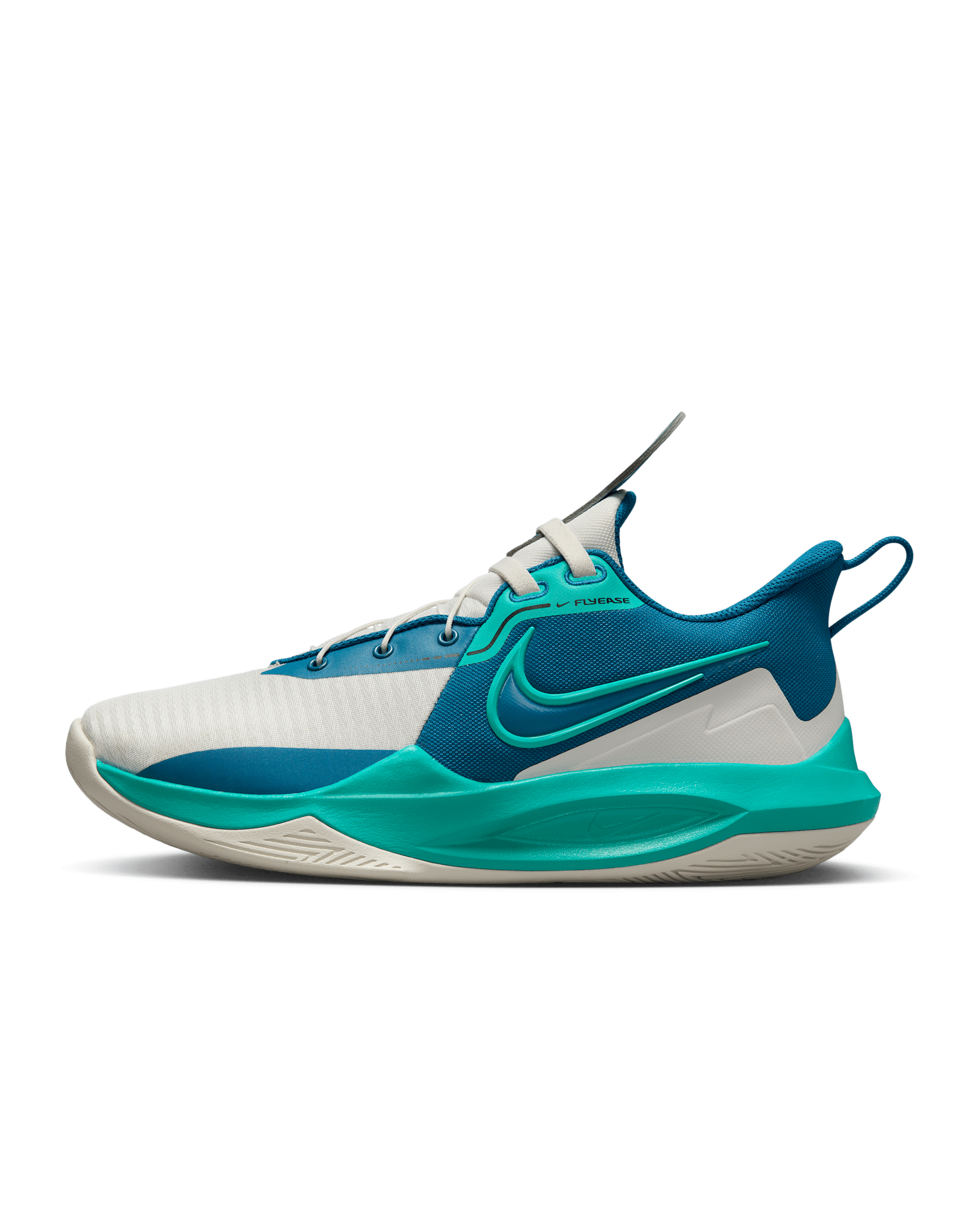Nike Precision 6 FlyEase Basketball Shoes - Phantom/Industrial Blue/Clear Jade