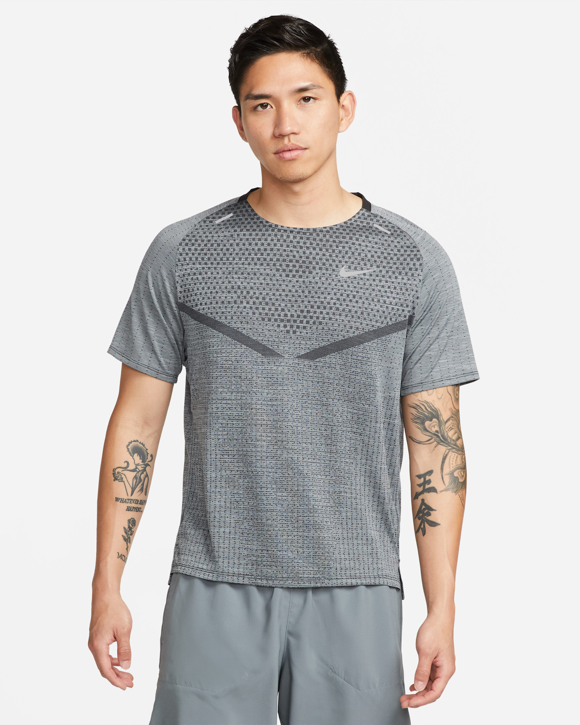Nike Dri-FIT ADV TechKnit Ultra Men's Short-Sleeve Running Top - Black/Smoke Grey