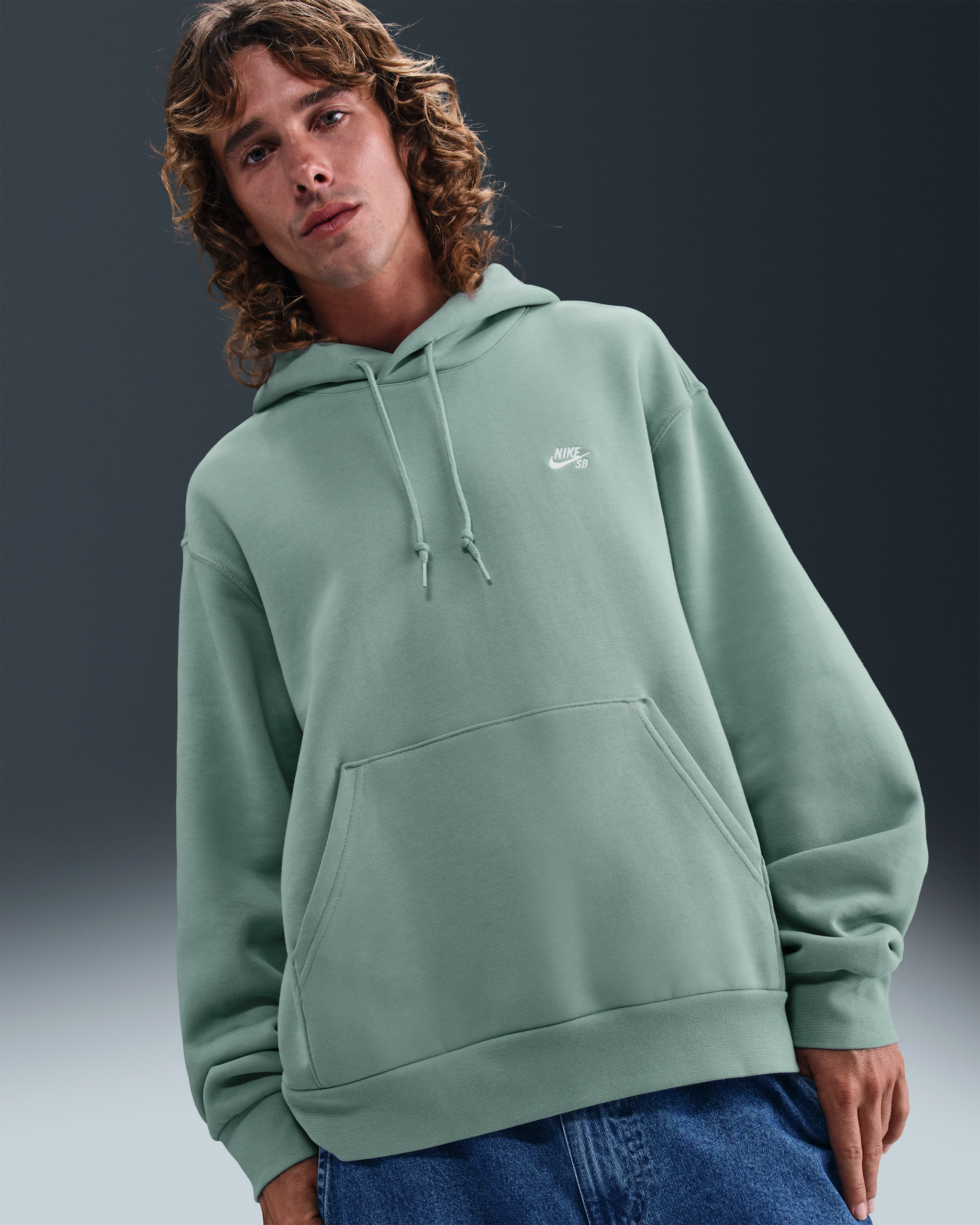 Nike SB Fleece-Skateboard-Hoodie - Cannon/Weiß