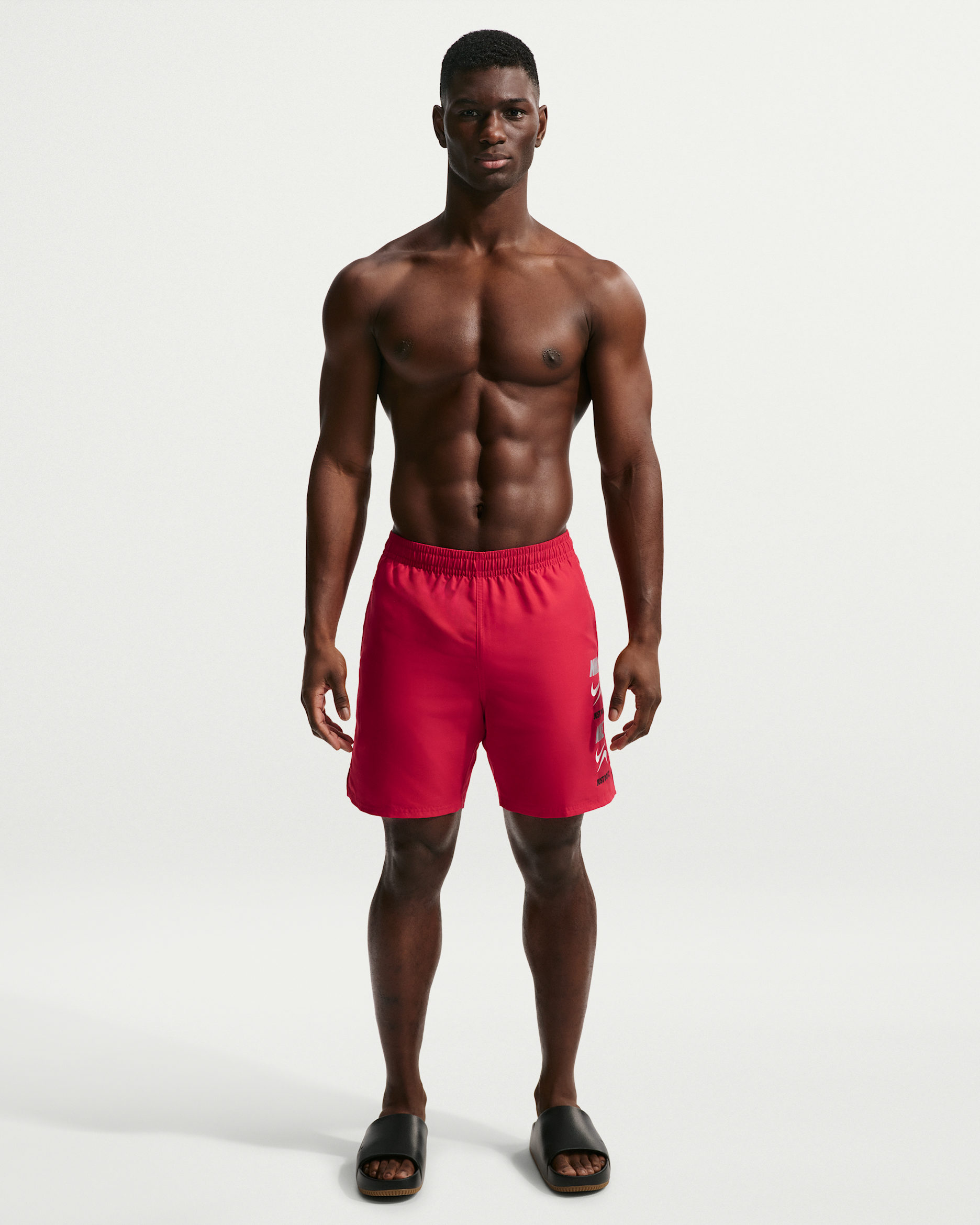 나이키 스윔 브레이커 남성 7인치 브리프 라인드 발리 쇼츠 - 유니버시티 레드/유니버시티 레드/그레이/그레이