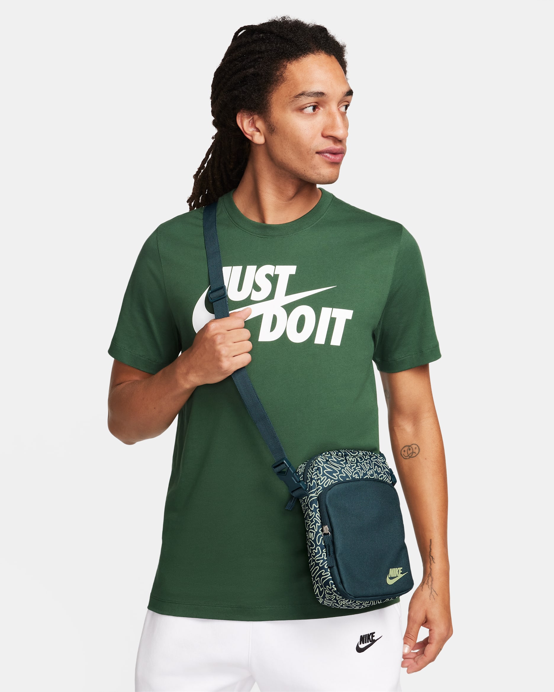 Nike Heritage Cross-Body Bag (4L) - Deep Jungle/Honeydew/Honeydew