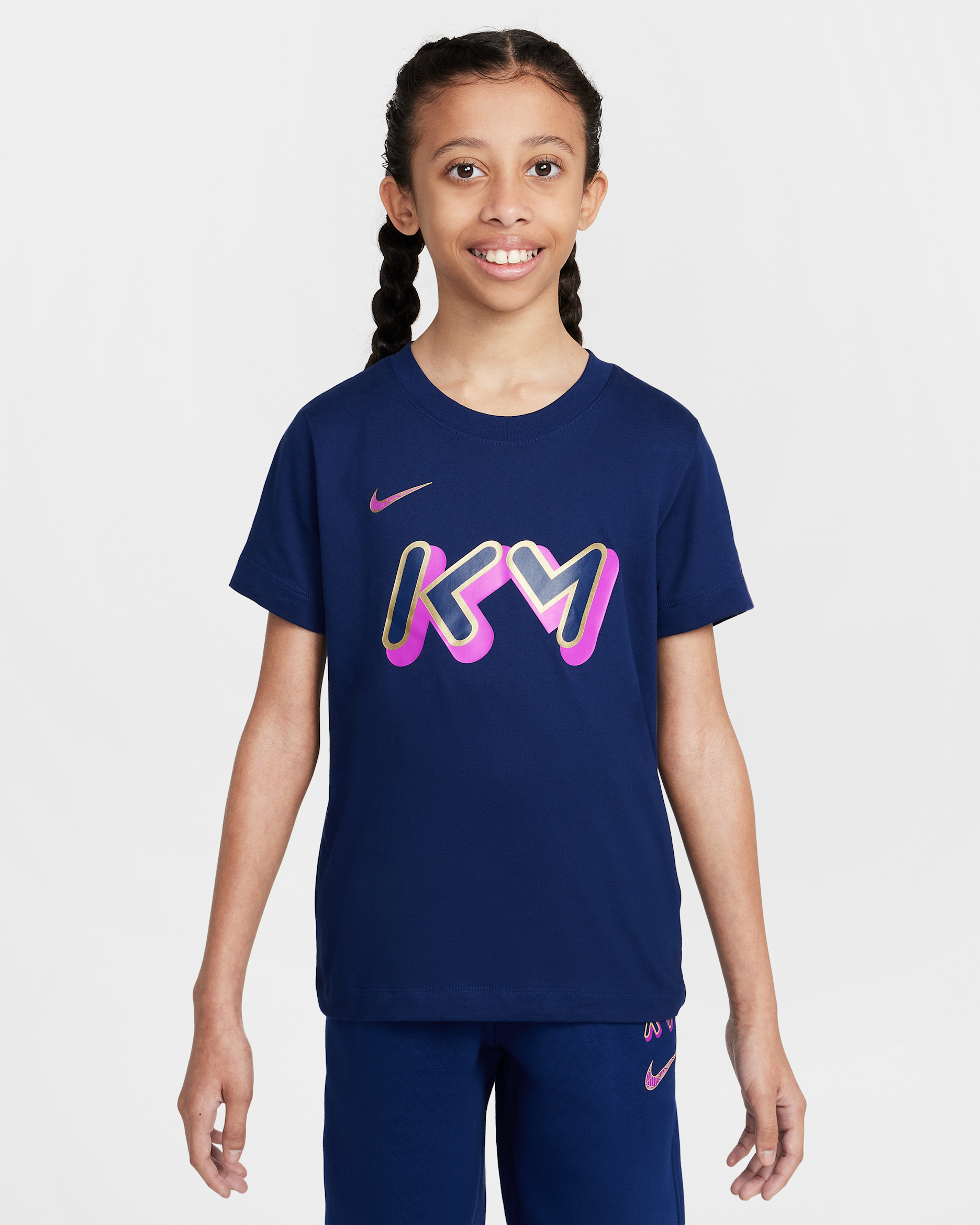 Kylian Mbappé Older Kids' Dri-FIT T-Shirt - Blue Void