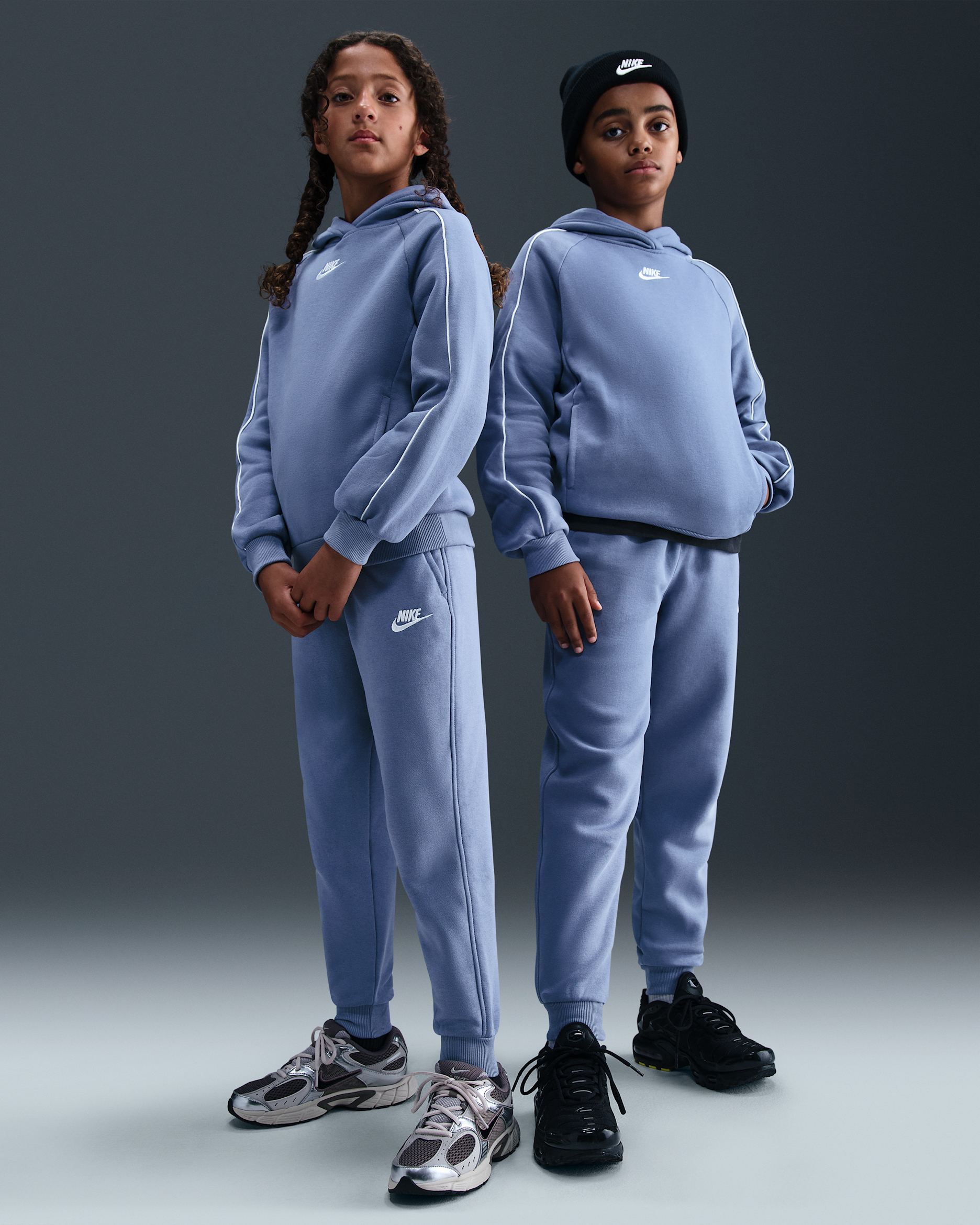 Survêtement à capuche Nike Sportswear Club Fleece pour ado - World Indigo/World Indigo/Blanc/Blanc