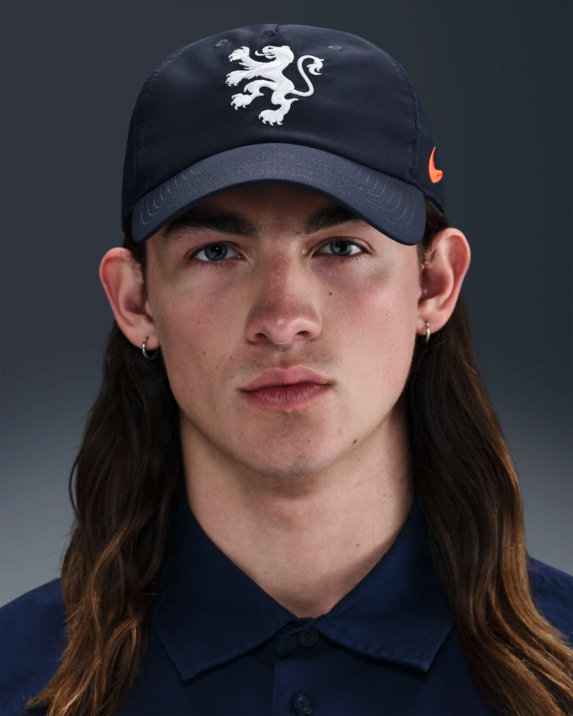 Casquette Nike Club Pays-Bas 2025/2026 - Obsidian/Safety Orange