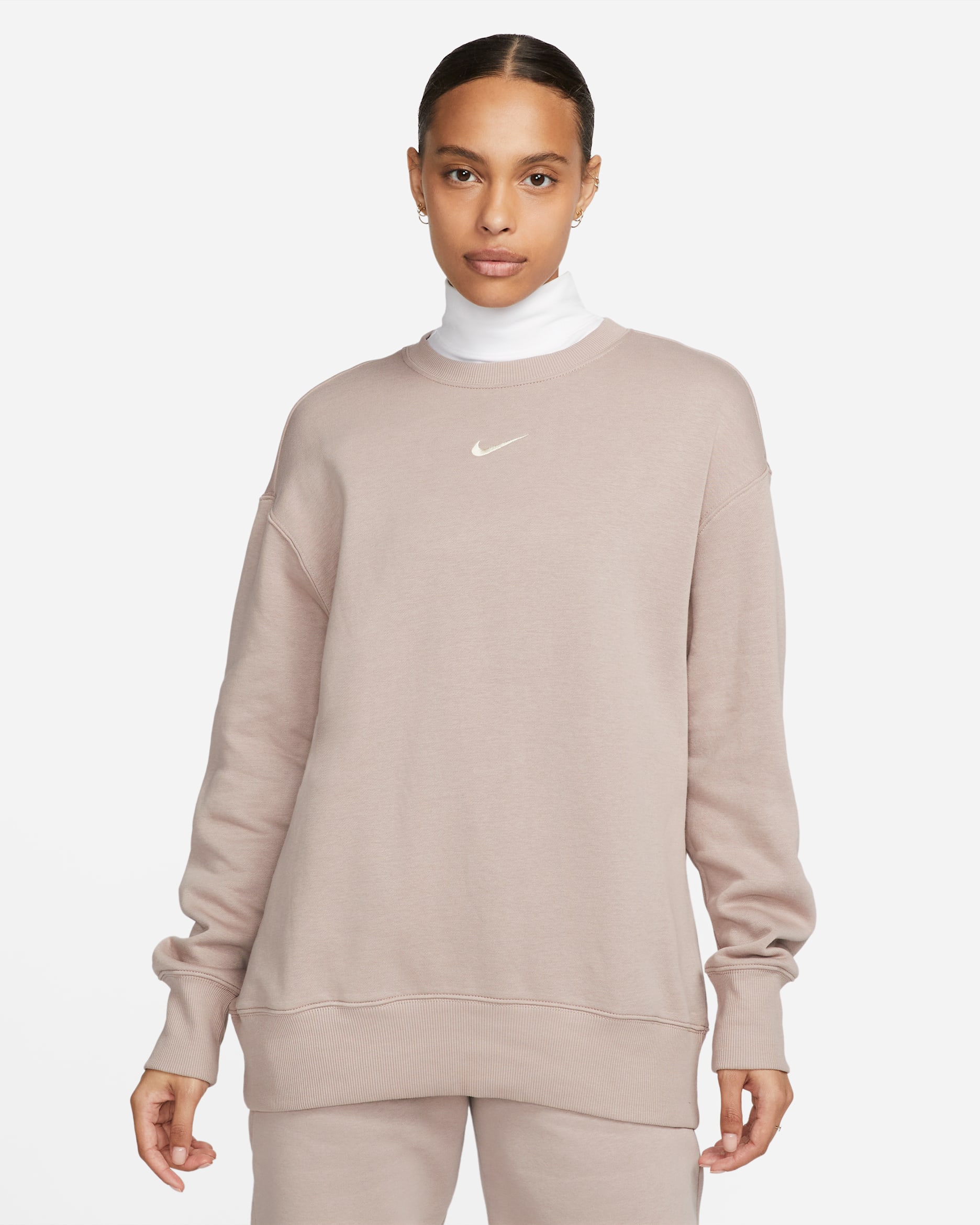 Nike Sportswear Phoenix Fleece Women's Oversized Crew-Neck Sweatshirt - Diffused Taupe/Sail