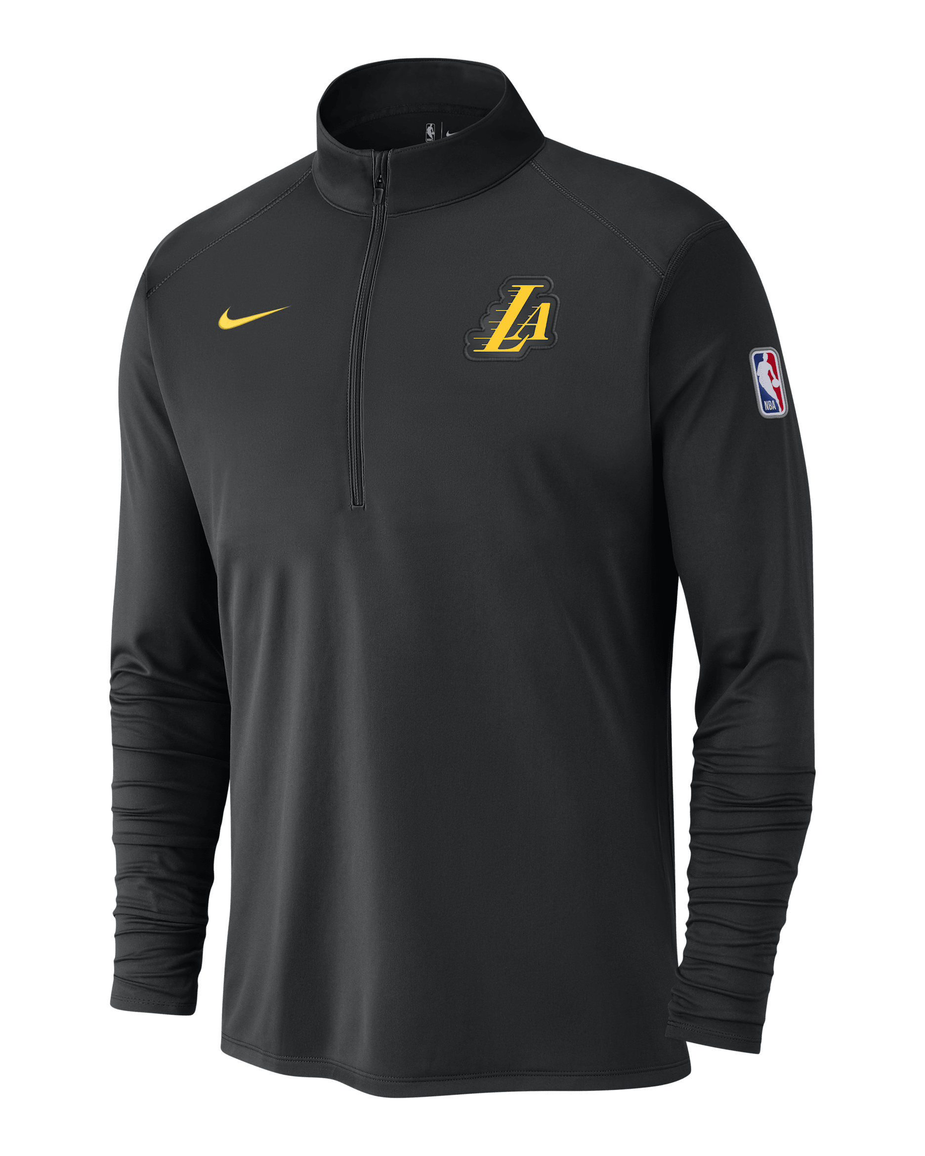Los Angeles Lakers City Edition Men's Nike Dri-FIT NBA 1/2-Zip Long-Sleeve Top - Black/Black/Amarillo