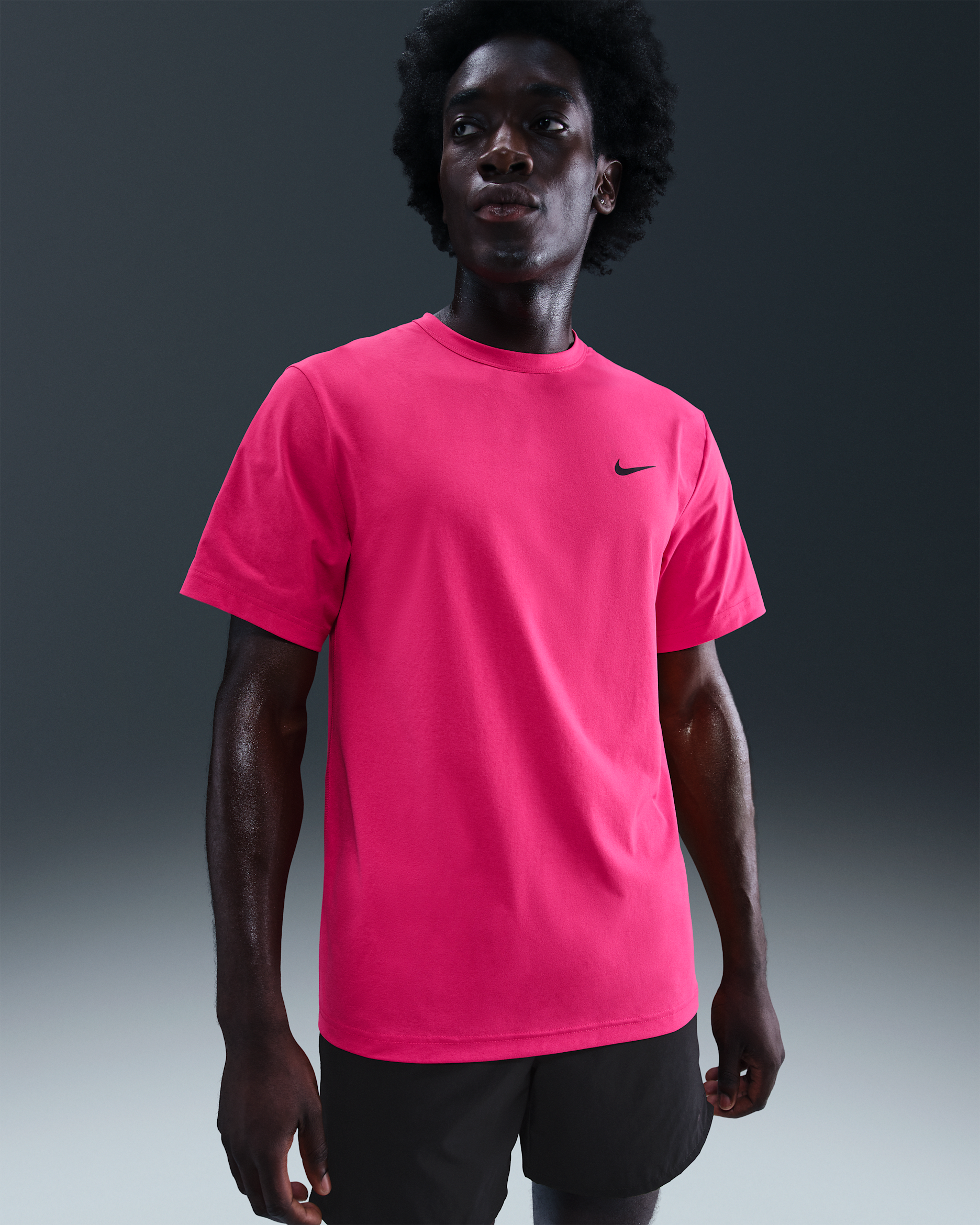Nike Hyverse Men's Dri-FIT UV Short-sleeve Versatile Top - Rush Pink/Black
