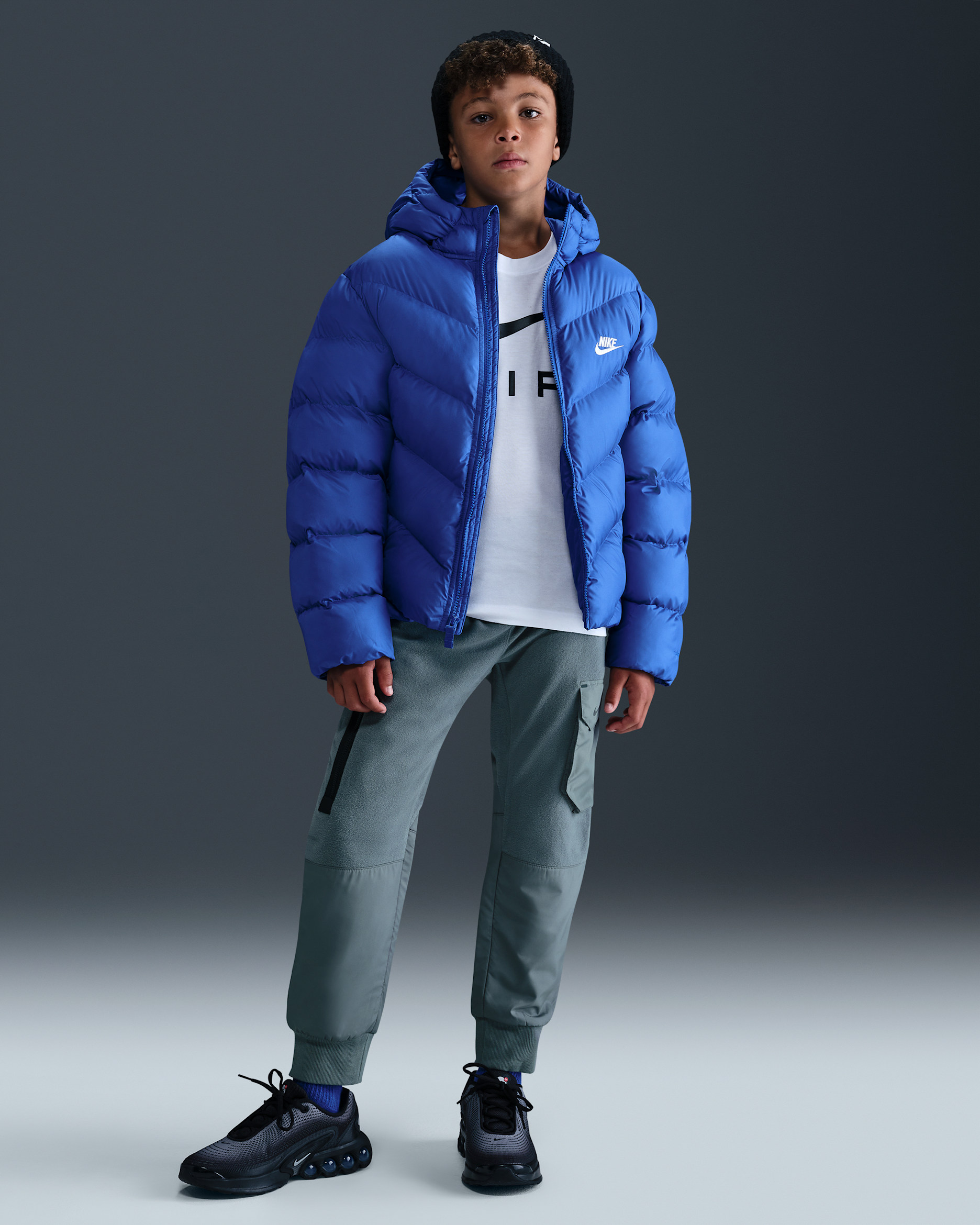 Nike Sportswear City Utility EasyOn Older Kids' Therma-FIT Winterized Trousers - Smoke Grey/Black