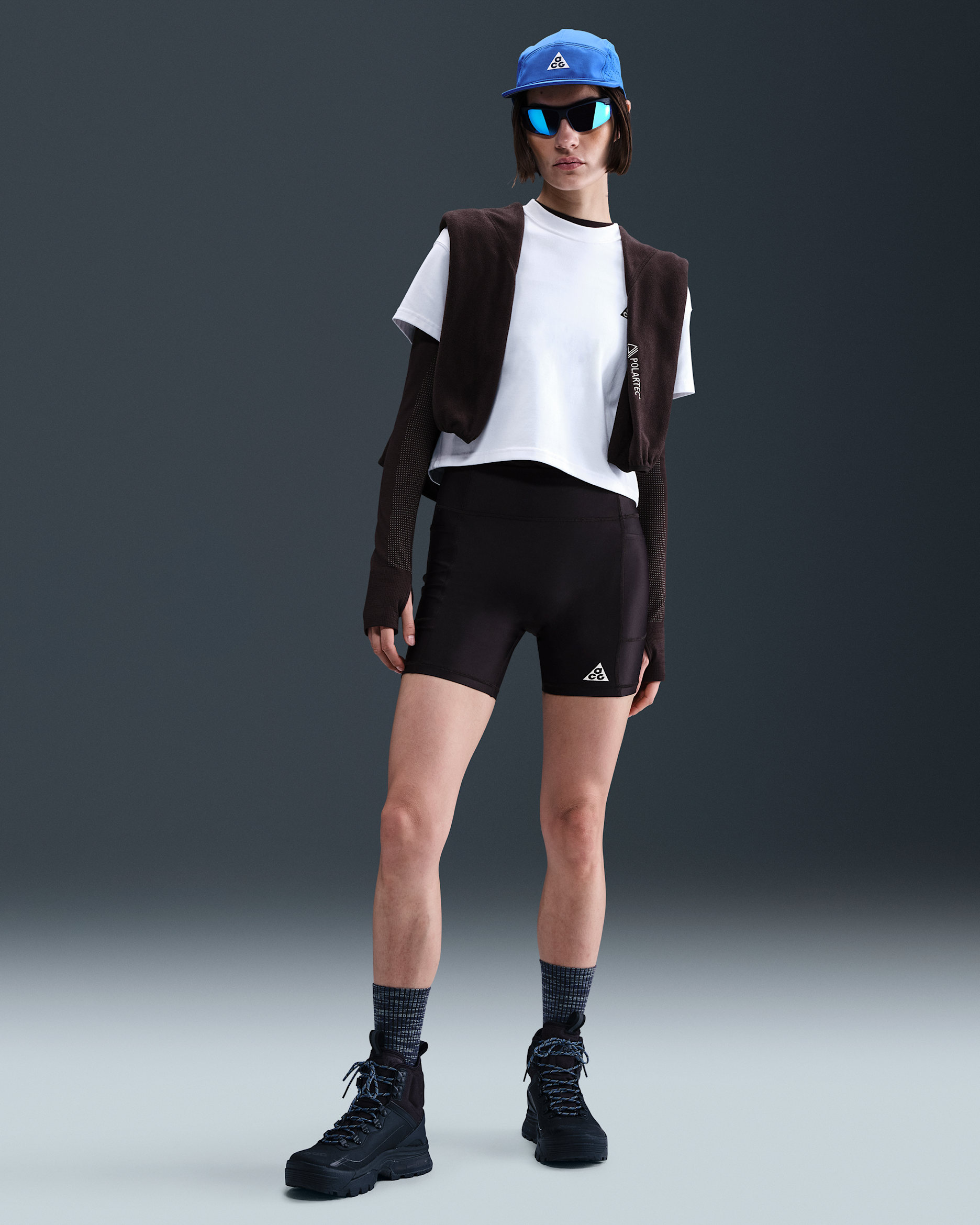 Nike ACG "Tree Frog" Women's Dri-FIT ADV Mid-Rise 6" Shorts - Black/Black/Summit White