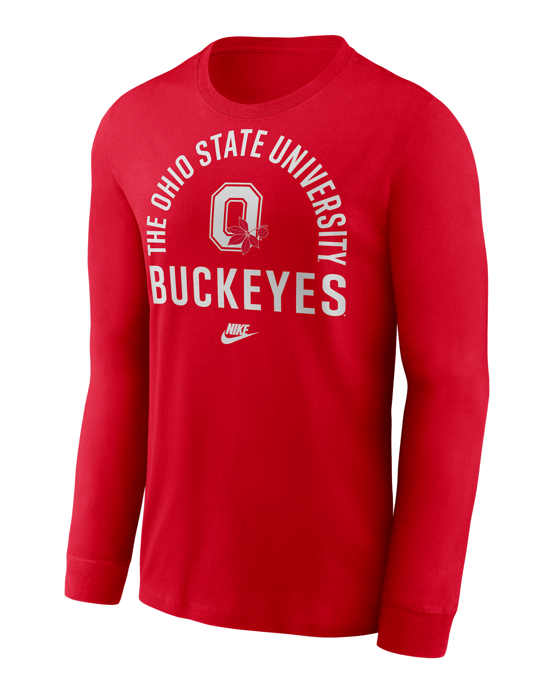 Ohio State Legacy Arched Logo Men's Nike College Long-Sleeve T-Shirt - Red