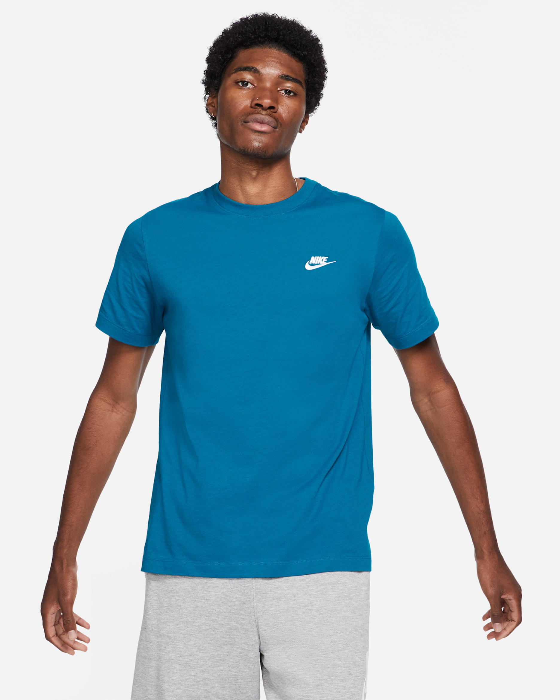 Nike Sportswear Club Men's T-Shirt - Green Abyss/White