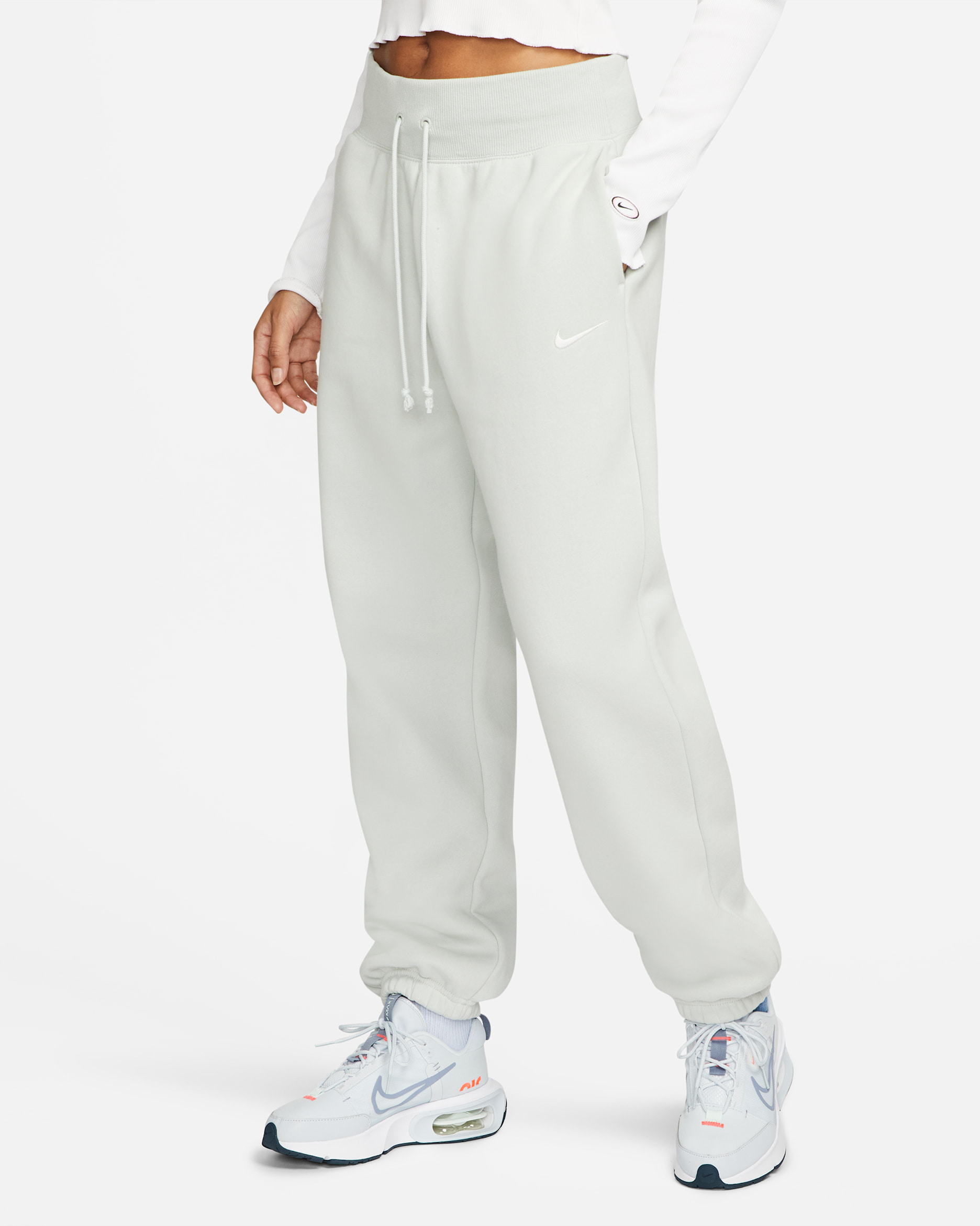 Nike Sportswear Phoenix Fleece Women's High-Waisted Oversized Sweatpants - Light Silver/Sail