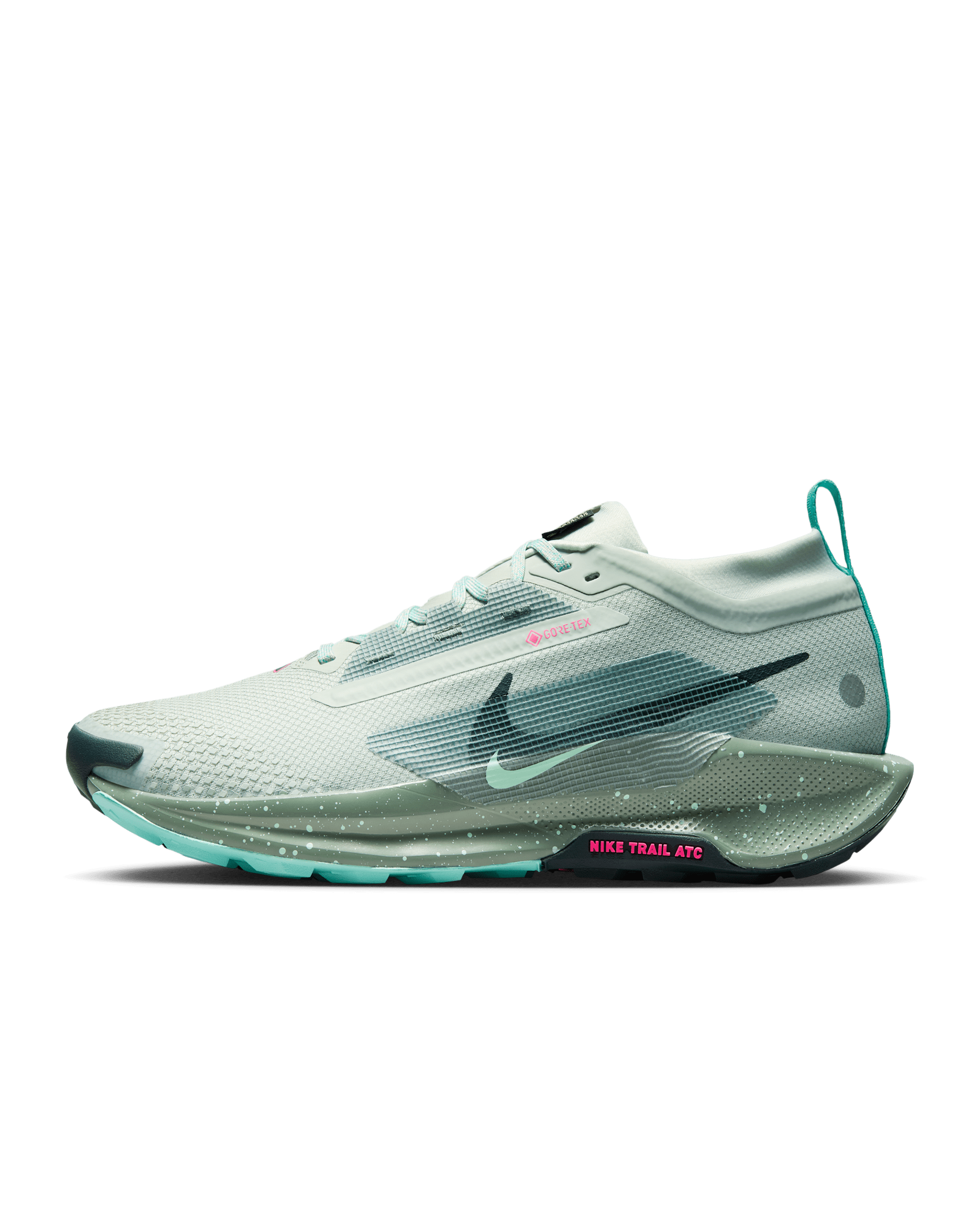 Pánské voděodolné trailové boty Nike Pegasus Trail 5 GORE-TEX - Light Silver/Clay Green/Mint Foam/Seaweed