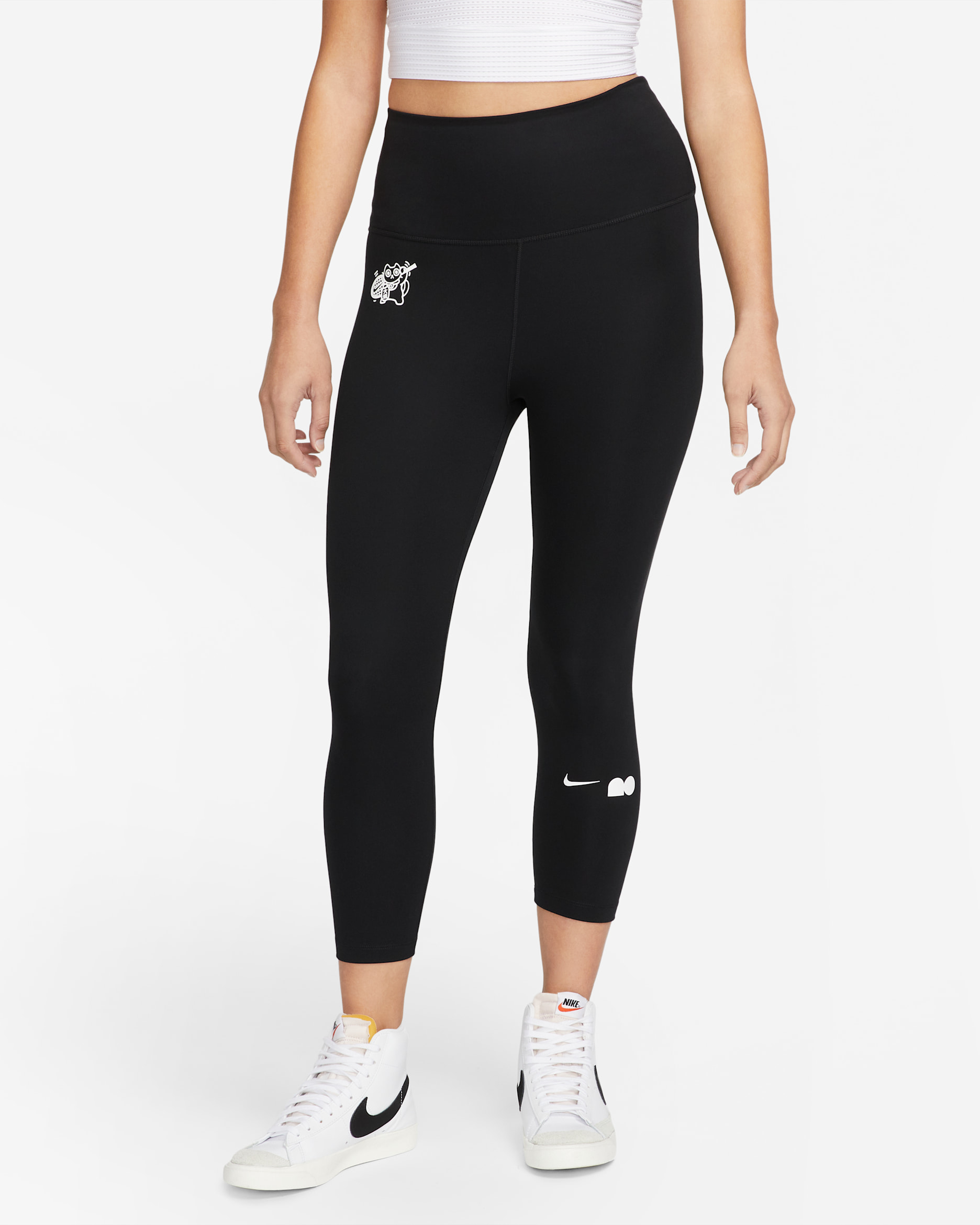 Naomi Osaka Women's High-Waisted Cropped Training Leggings - Black/White
