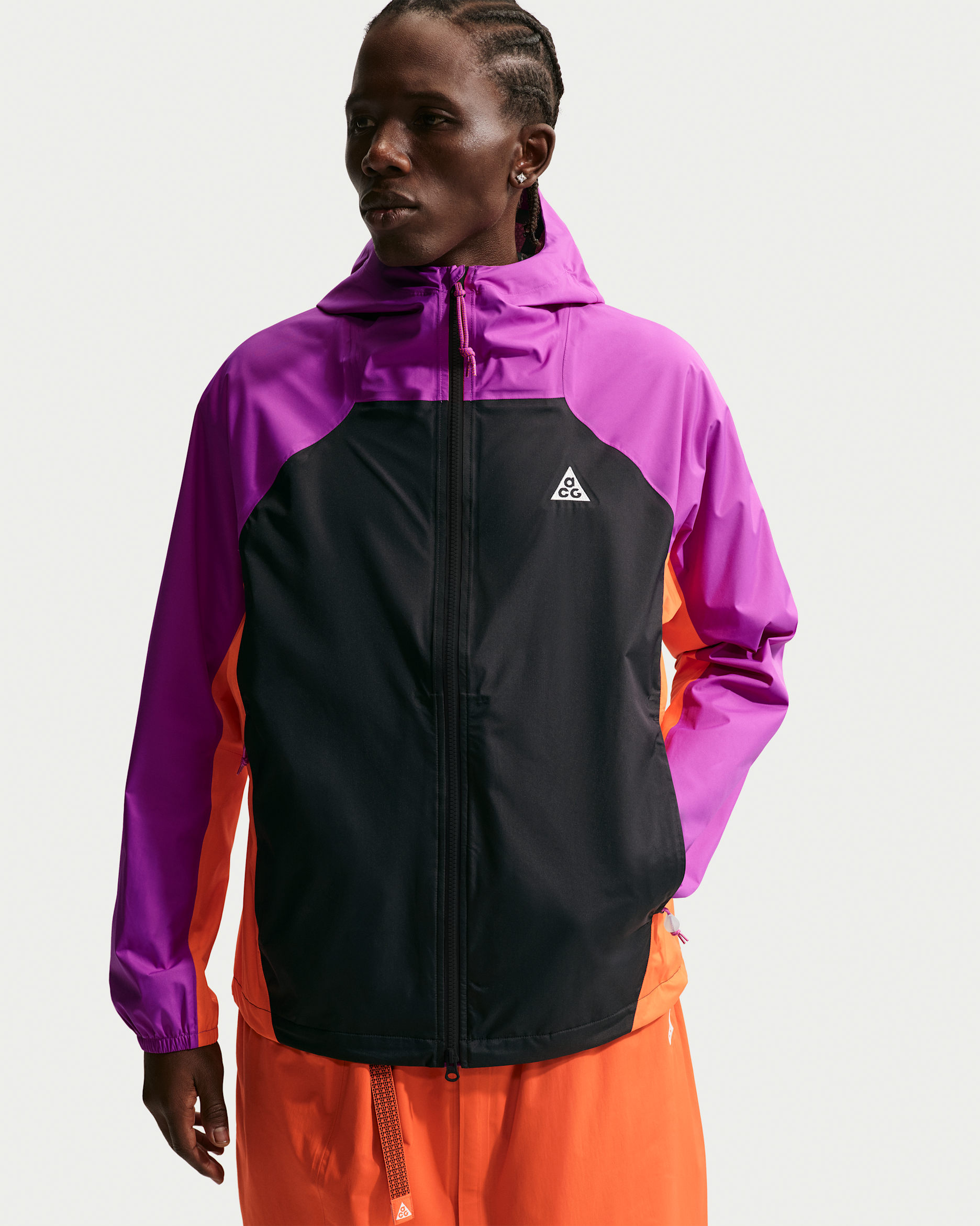 Nike ACG "Phantazma" Men's Storm-FIT ADV Jacket - Vivid Purple/Black/Safety Orange/Summit White