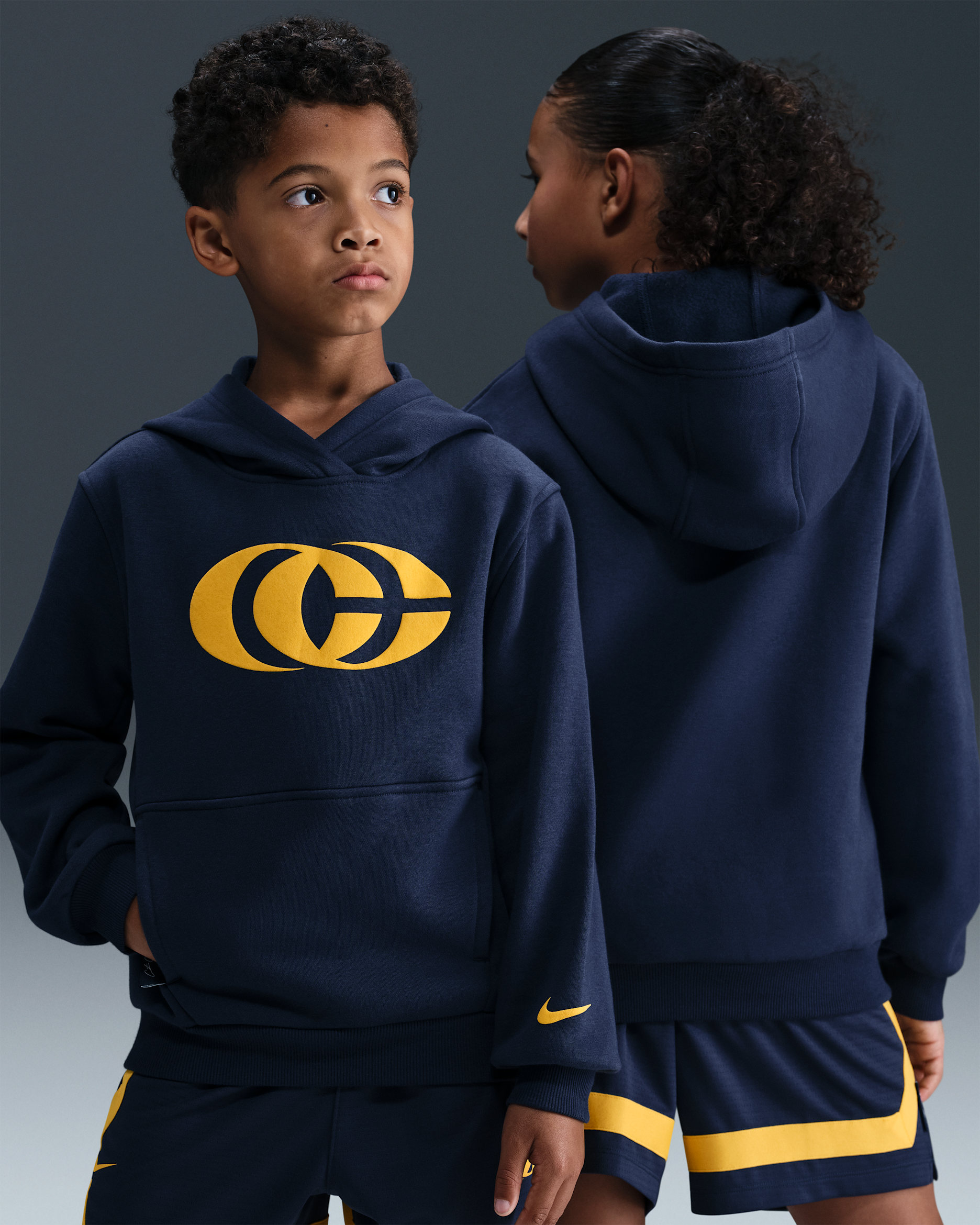 Caitlin Clark Big Kids' Fleece Pullover Hoodie - Midnight Navy/Amarillo/Amarillo