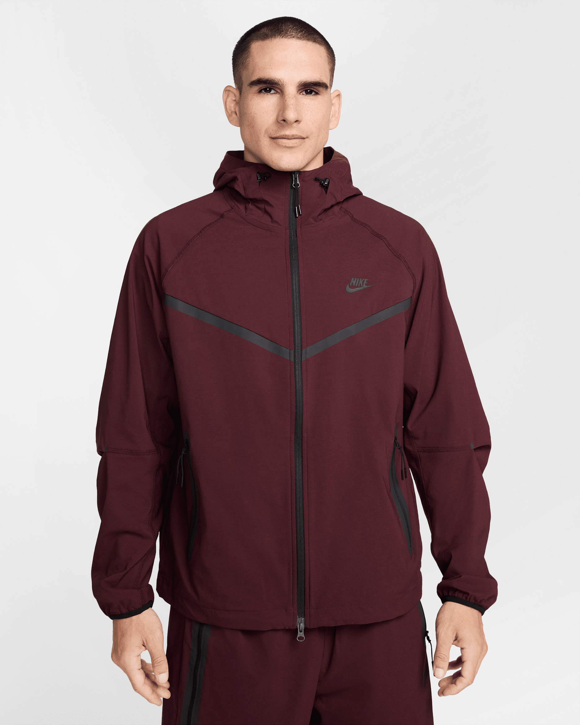 Chamarra de tejido Woven para hombre Nike Tech - Burdeos enérgico/Burdeos enérgico/Negro