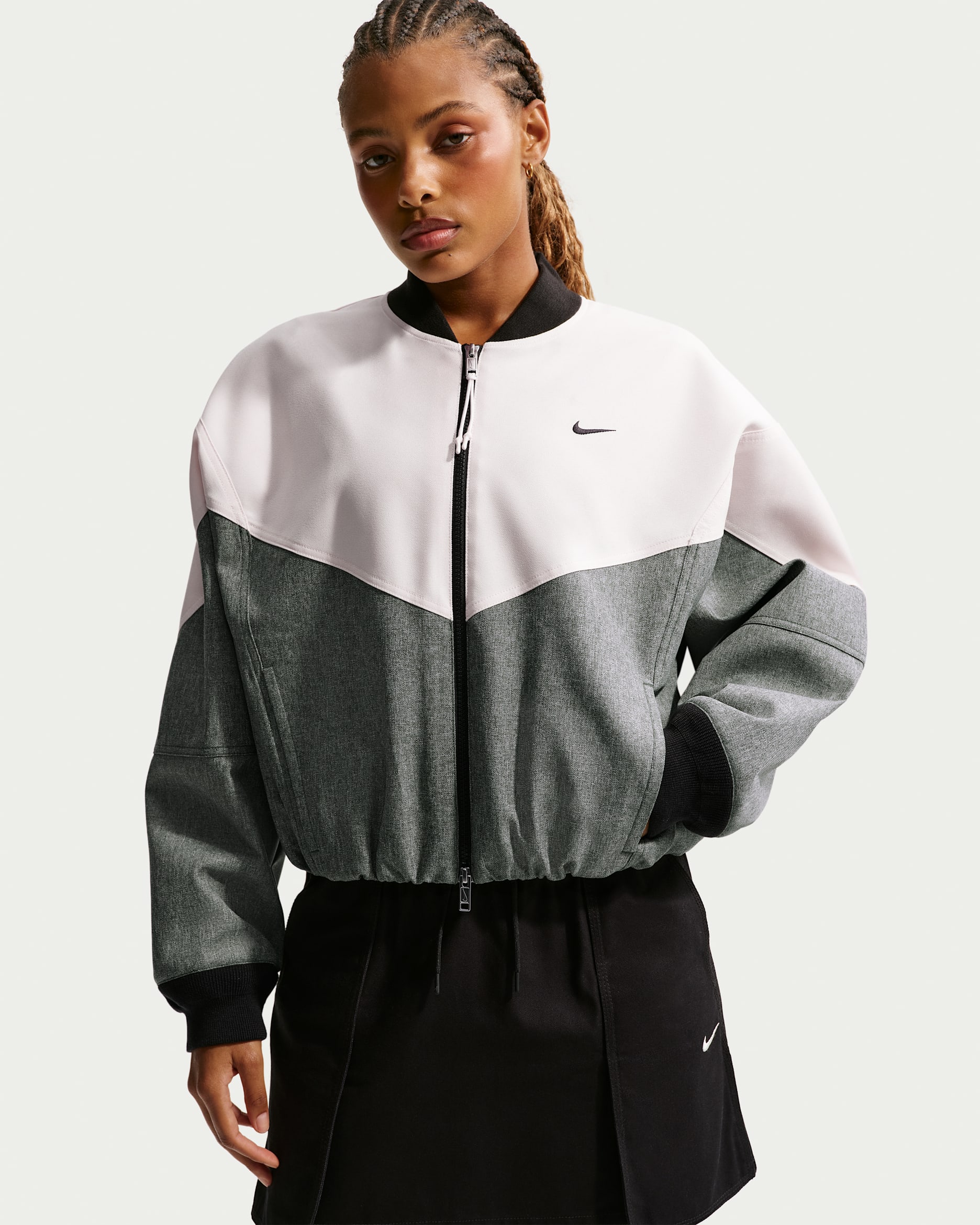Nike Sportswear Women's Oversized Bomber Jacket - Fir/Chalk/Black