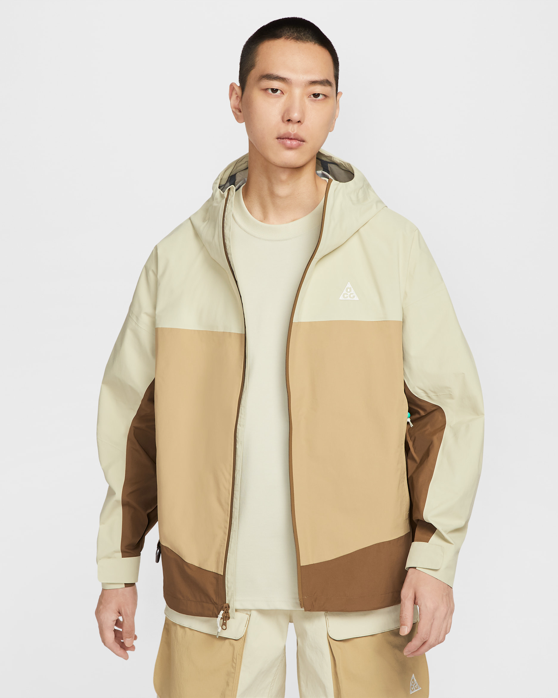 나이키 ACG '모르포' 남성 스톰 핏 ADV 레인 재킷 - 라이트 카키/파라슈트 베이지/서밋 화이트