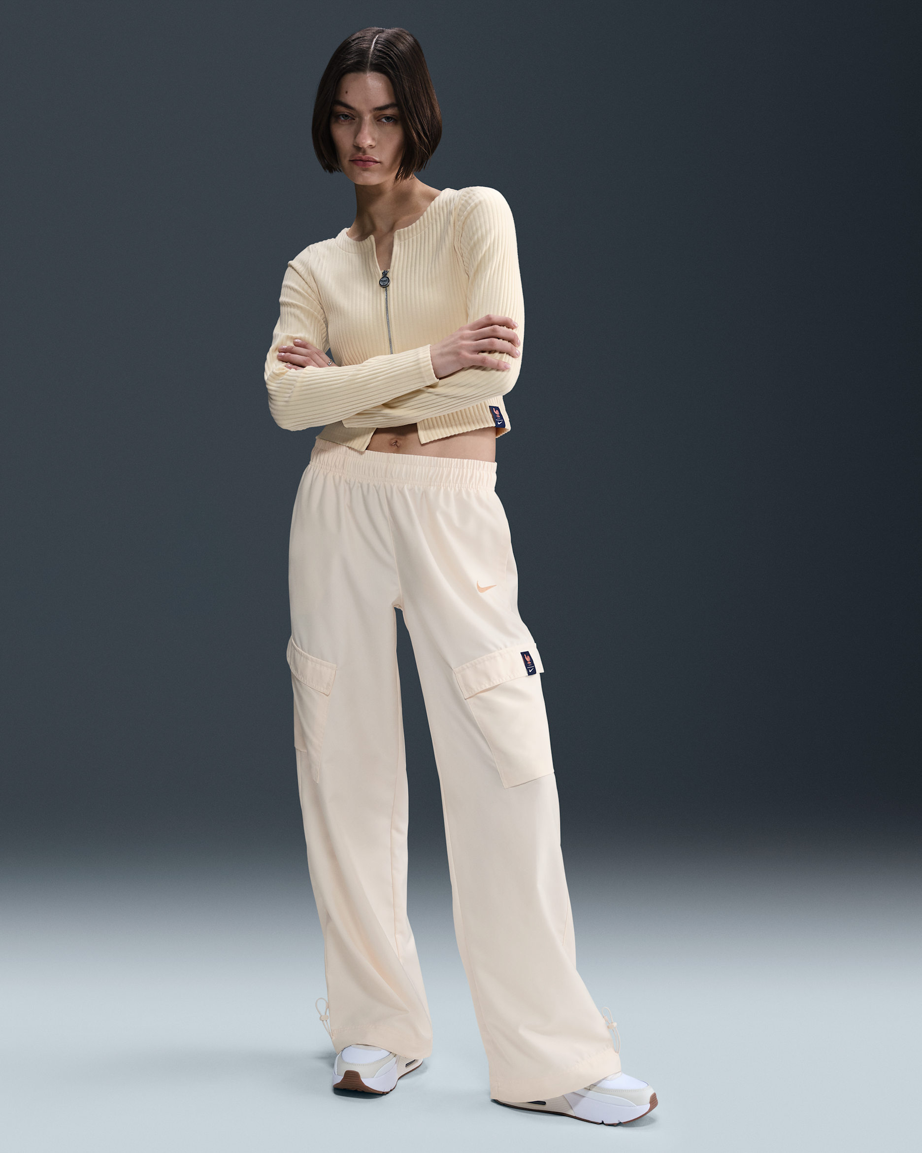 FFF Women's Nike Football Woven Cargo Pants - Pale Ivory/Pale Vanilla