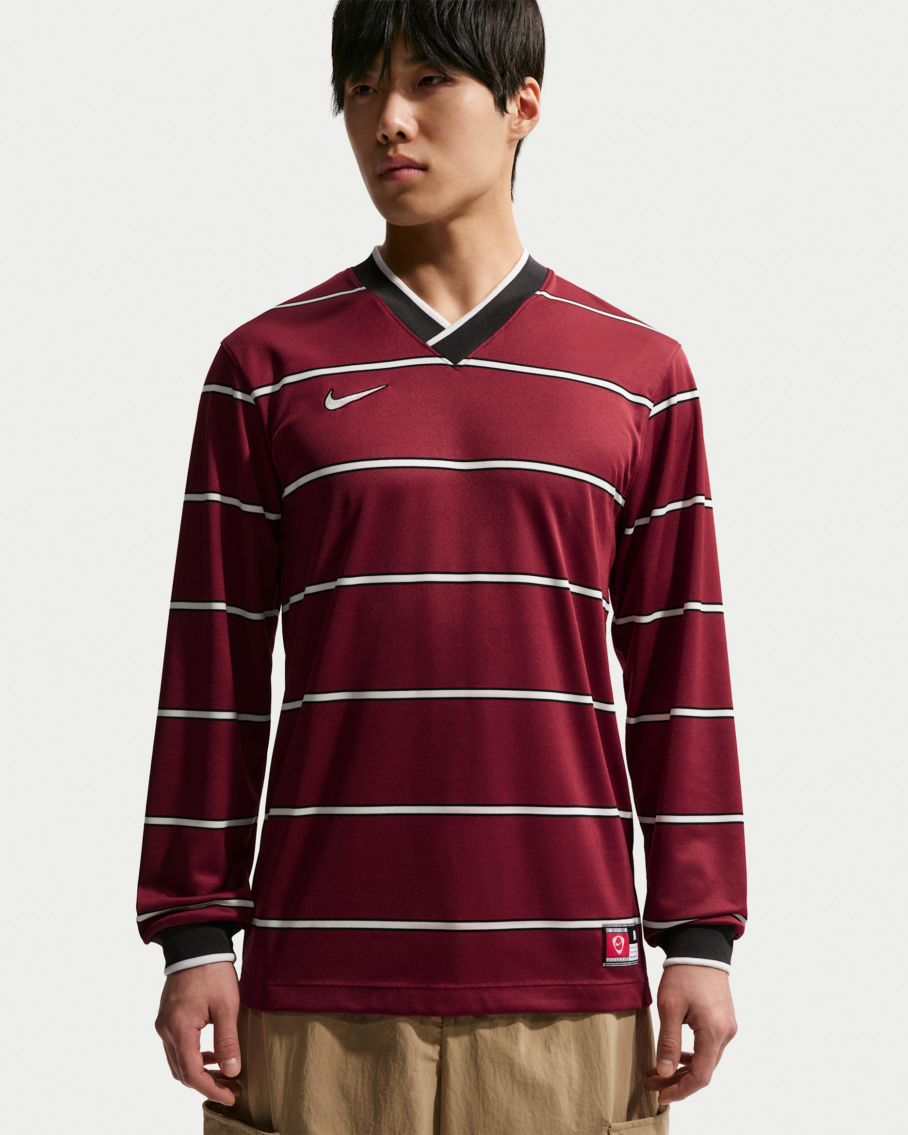 Nike Energy 男款 Dri-FIT 長袖足球上衣 - Team Red/Off Noir/Summit White/Summit White