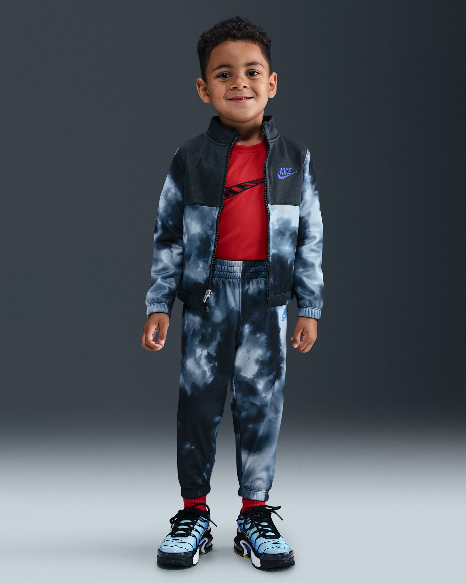 Nike Sportswear Dri-FIT Toddler Futura Storm Printed 2-Piece Propus Set - Dark Smoke Grey