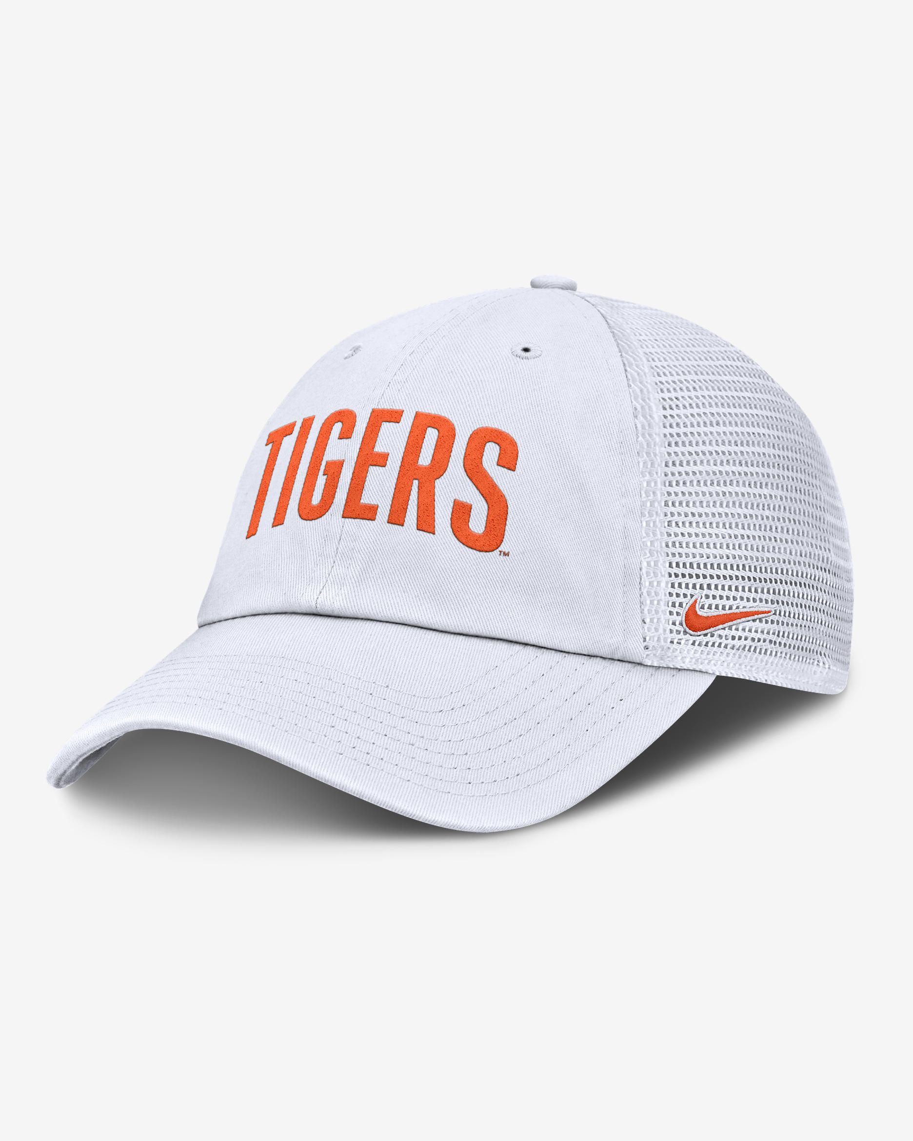 Clemson Primetime Campus Club Men's Nike College Trucker Adjustable Hat - White