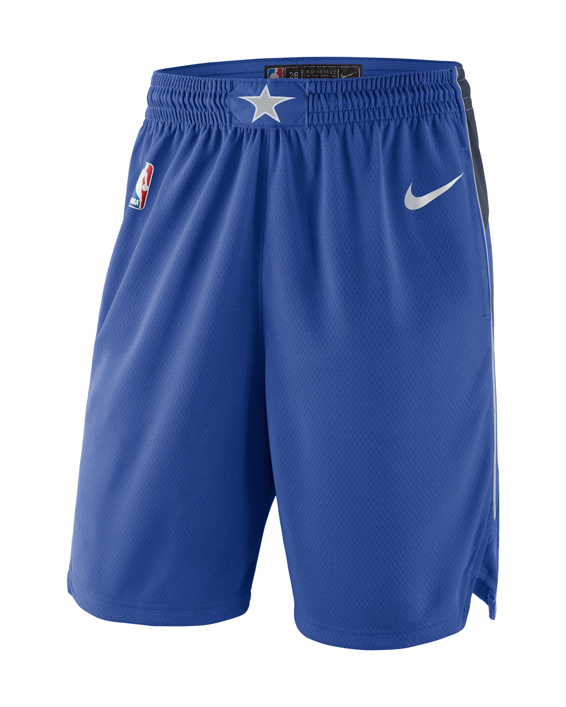Calções NBA Nike Swingman Dallas Mavericks Icon Edition para homem - Game Royal/College Navy/Prateado Flat/Branco