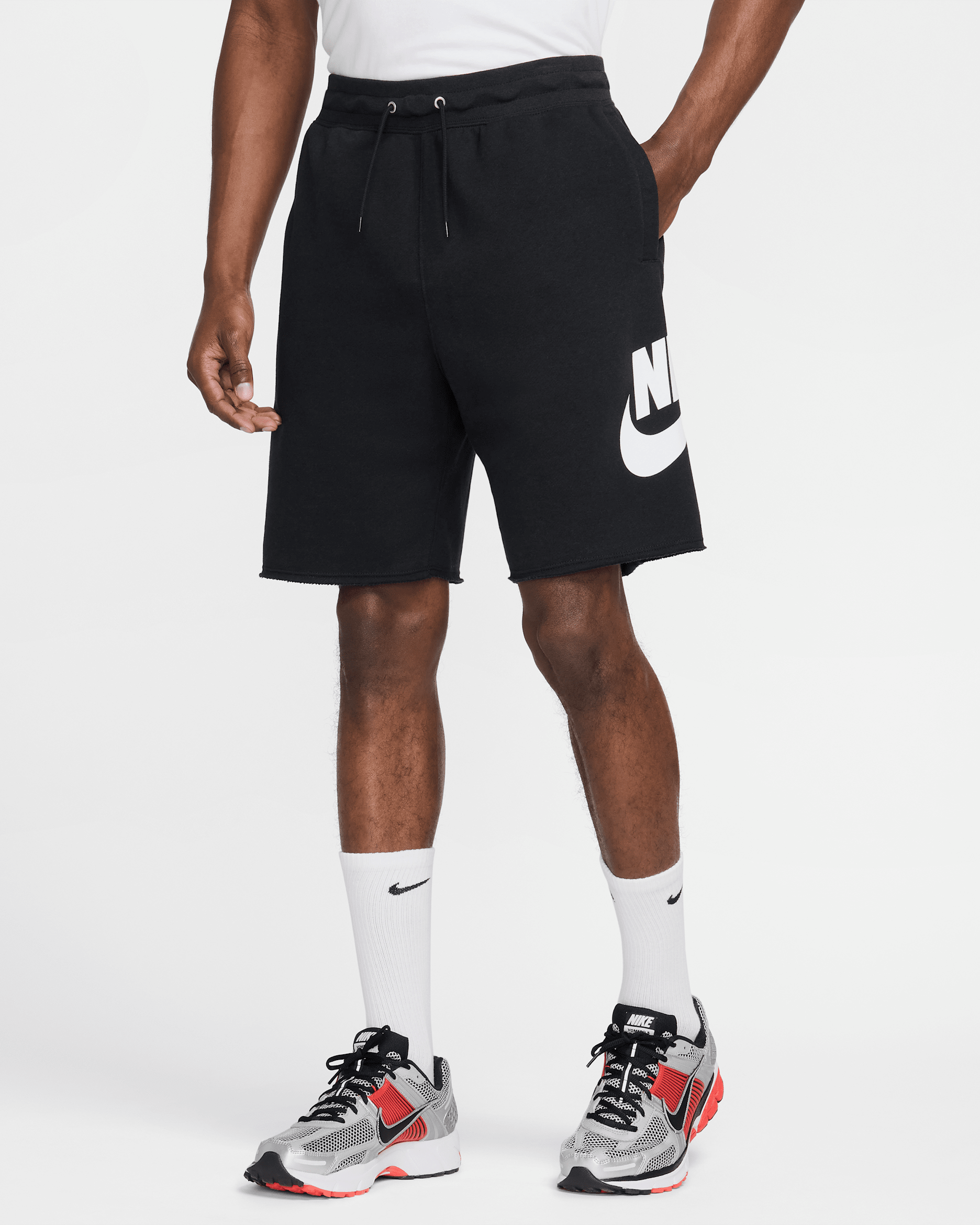 Nike Club Men's French Terry Alumni Shorts - Black/Black/White