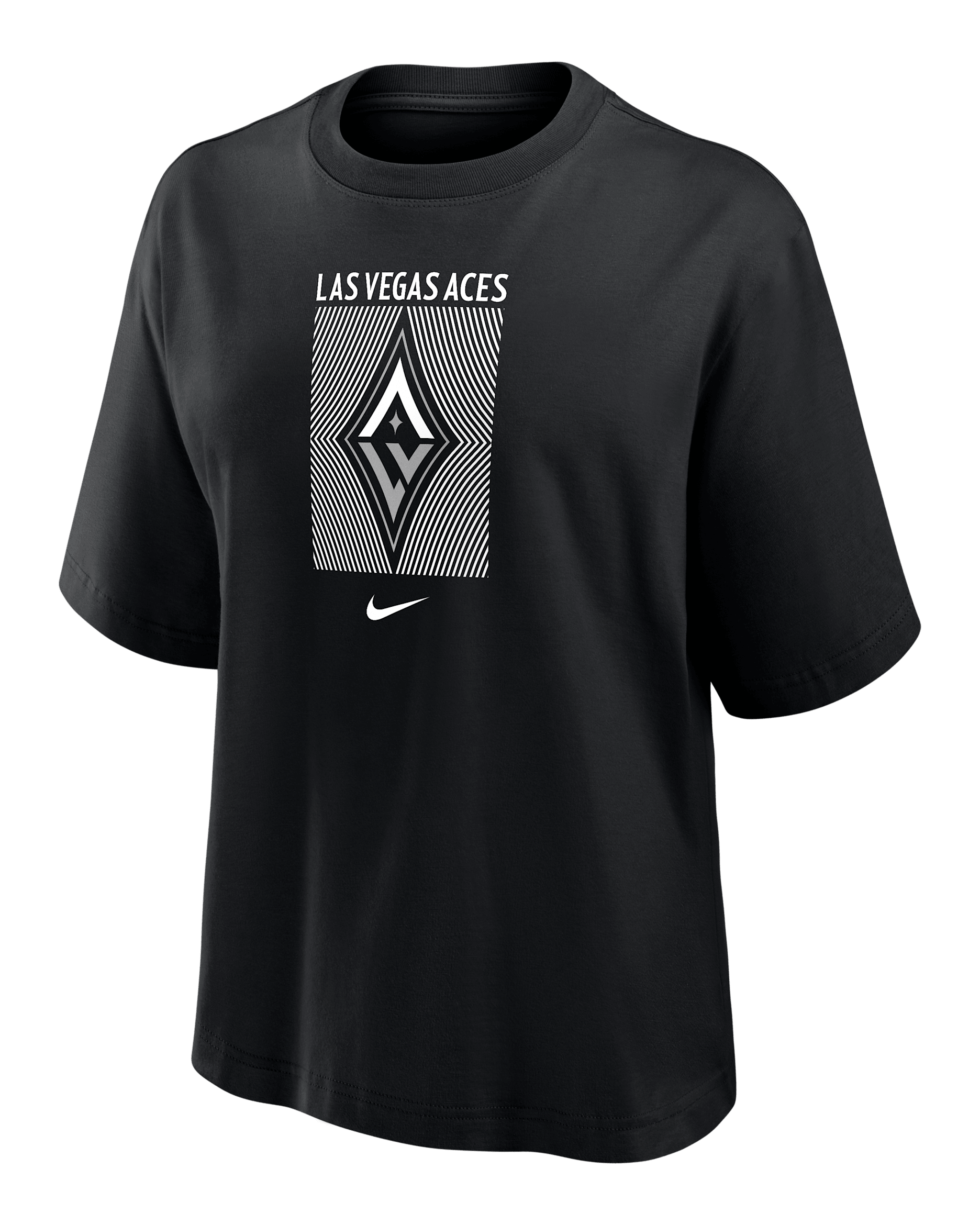 Playera Nike de la WNBA de corte cuadrado para mujer Las Vegas Aces - Negro