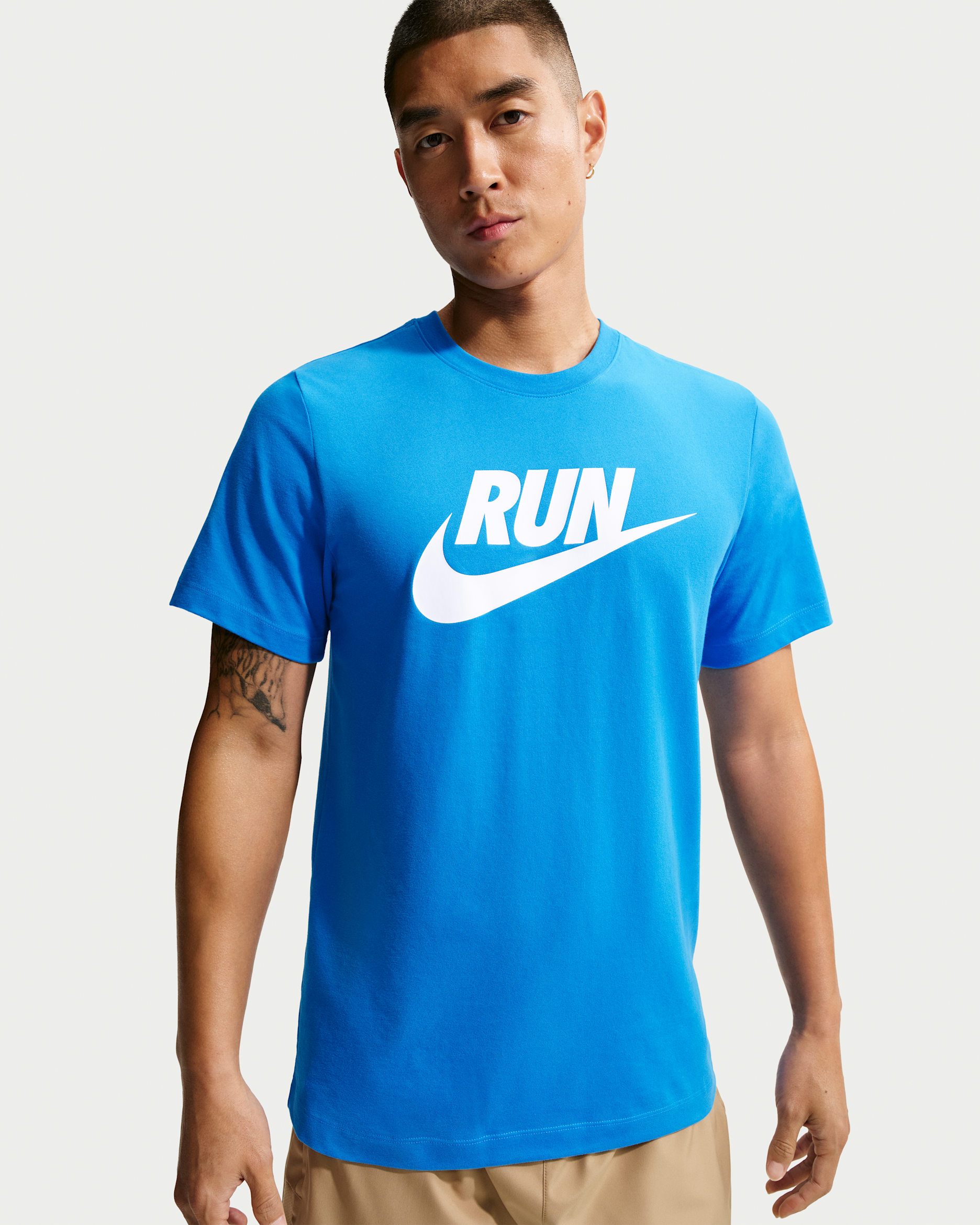 Nike Men's Dri-FIT Running T-Shirt - Blue Hero/White