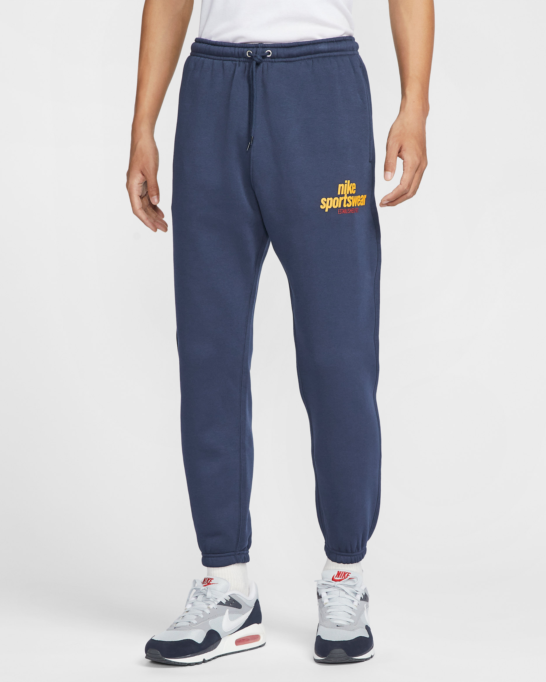 나이키 클럽 남성 플리스 팬츠 - 옵시디언/옵시디언/유니버시티 골드