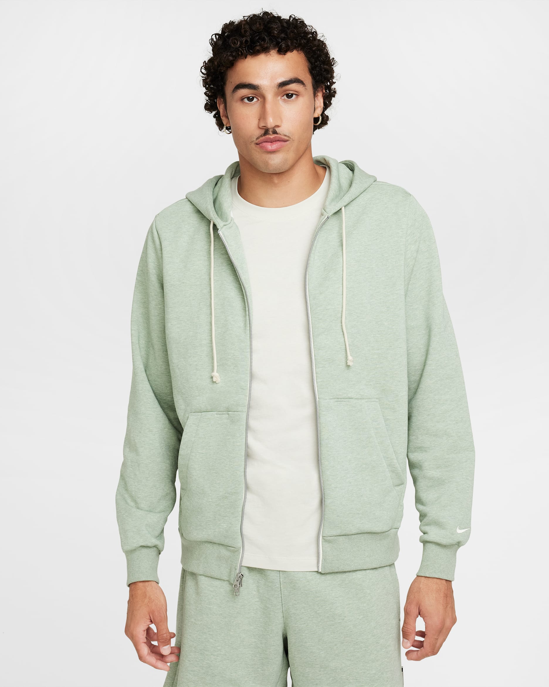 Sudadera con gorro de básquetbol de cierre completo Dri-FIT para hombre Nike Standard Issue - Horizonte jade/Jaspeado/Marfil pálido
