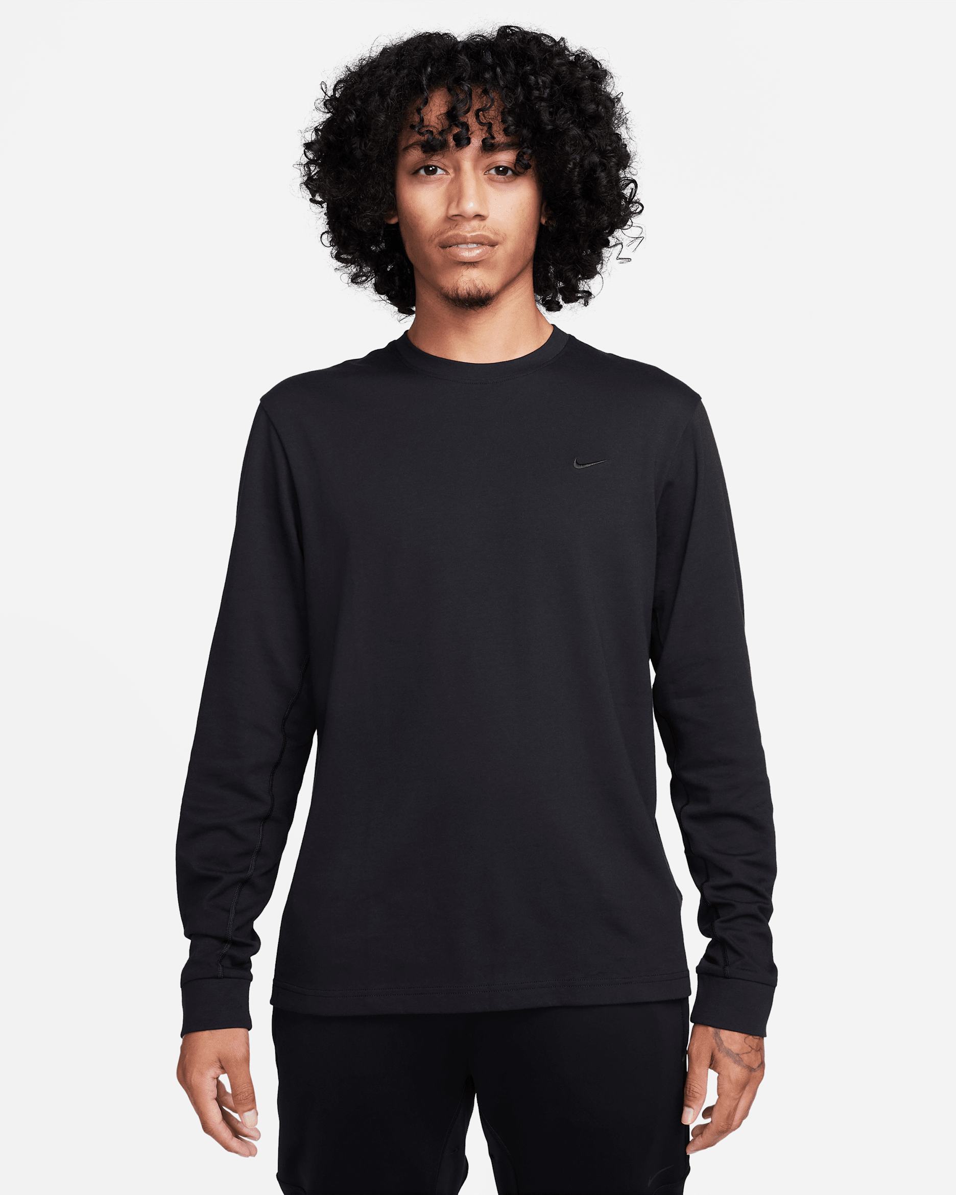 Nike Primary Men's Dri-FIT Long-Sleeve Versatile Top - Black/Black