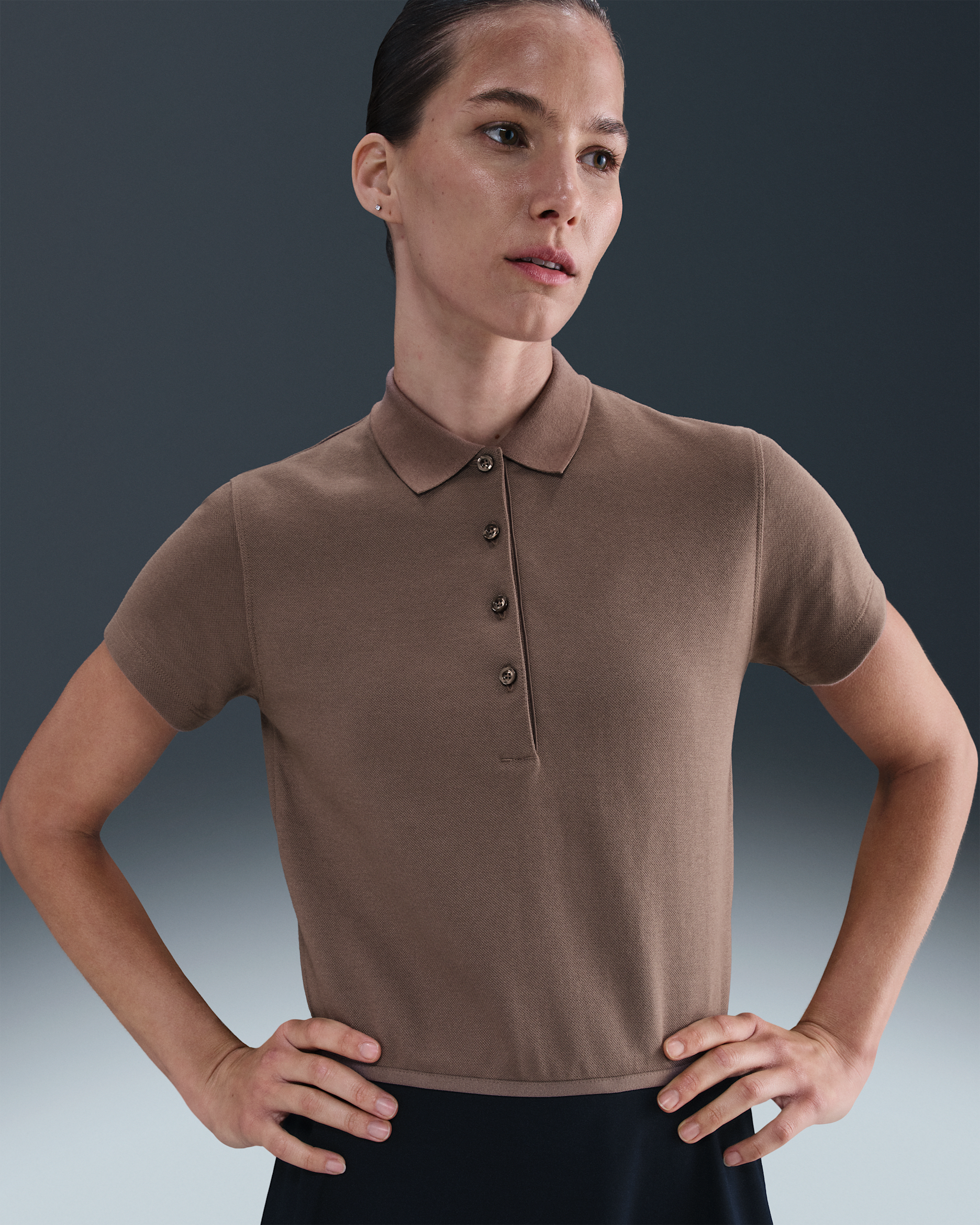 Nike Women's Short-Sleeve Golf Polo - Mink Brown/Sail