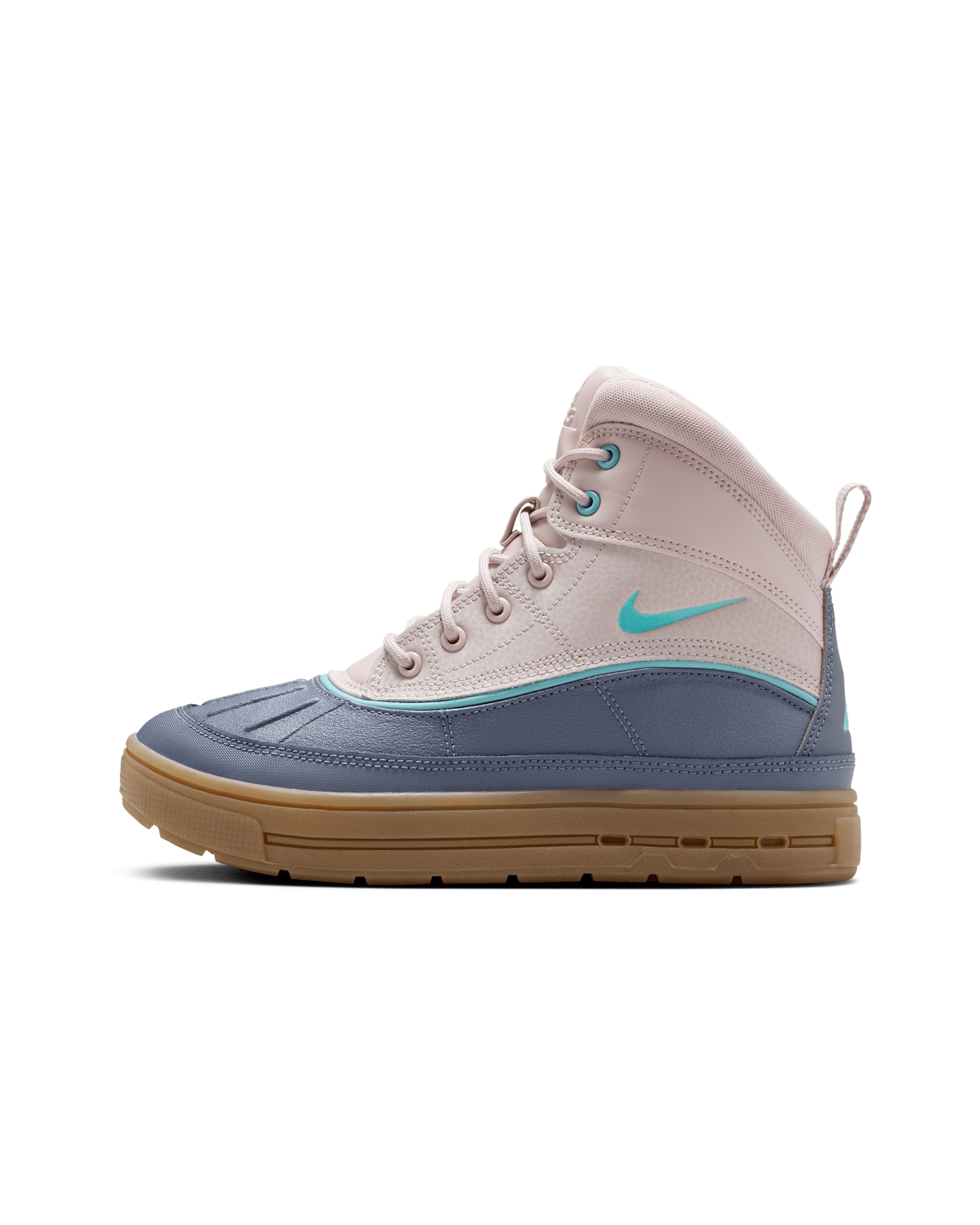 Botas para niños grandes Nike Woodside 2 High - Violeta platino/Carbón claro/Marrón claro goma/Denim turquesa