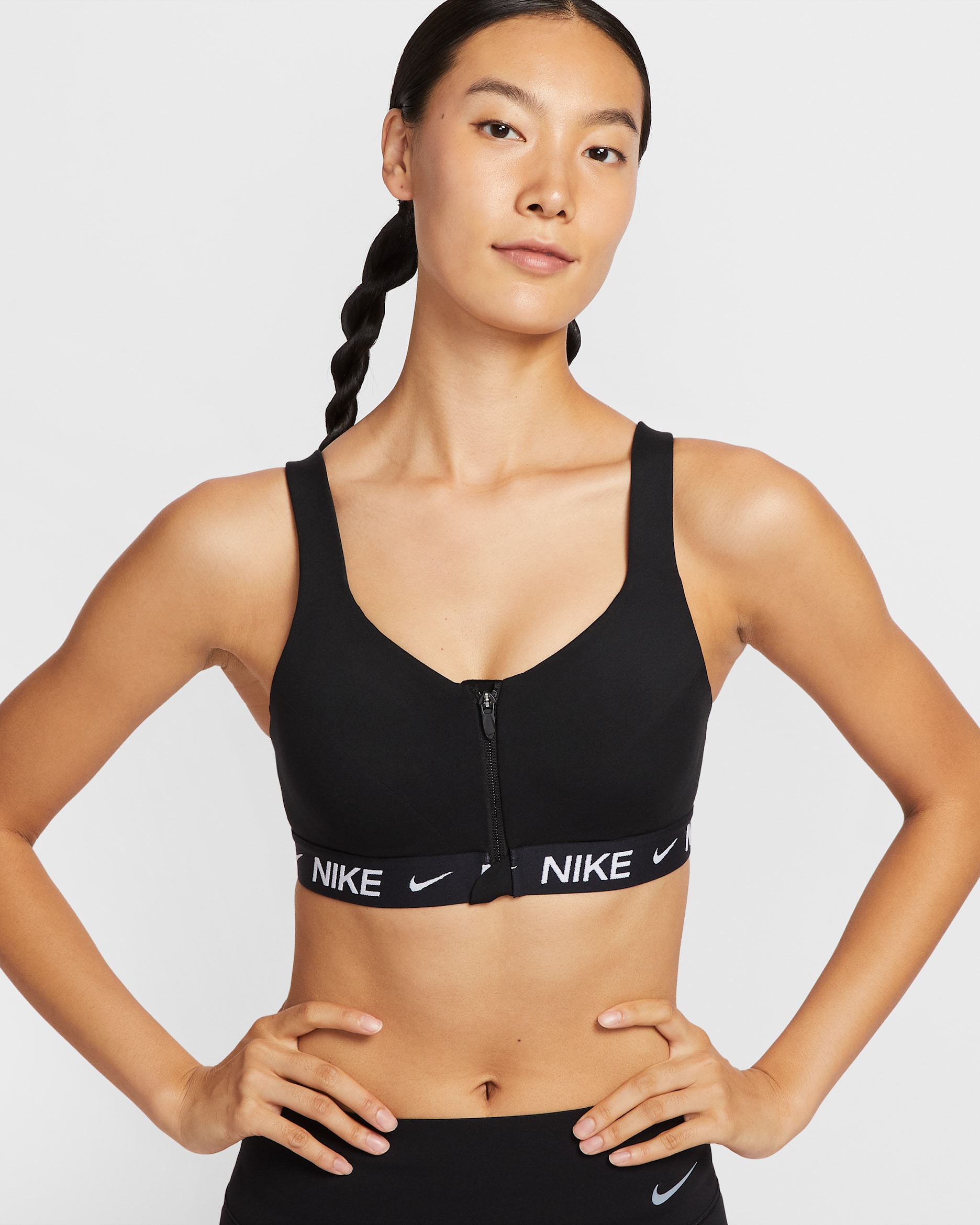 Nike Indy High Support Women's Padded Front-Zip Sports Bra - Black