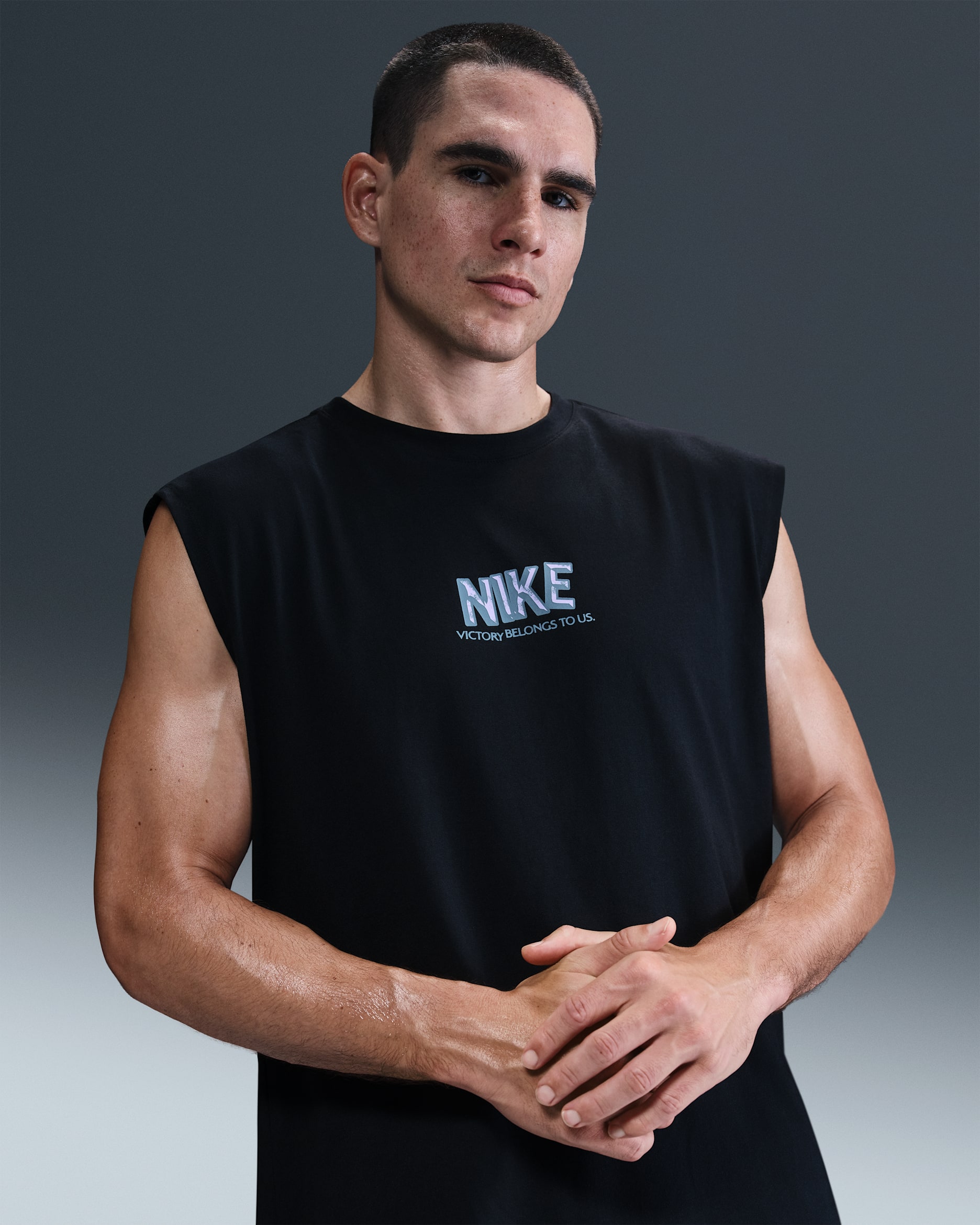 Playera de fitness sin mangas para hombre Nike - Negro