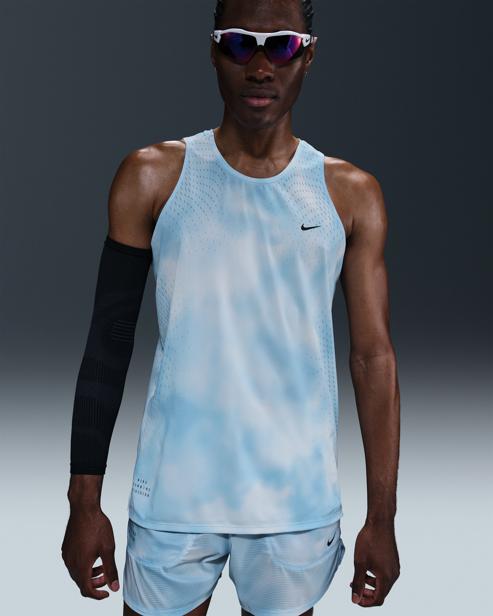Camiseta de tirantes de correr Dri-FIT ADV para hombre Nike Running Division Breathe - Azul psíquico/Negro